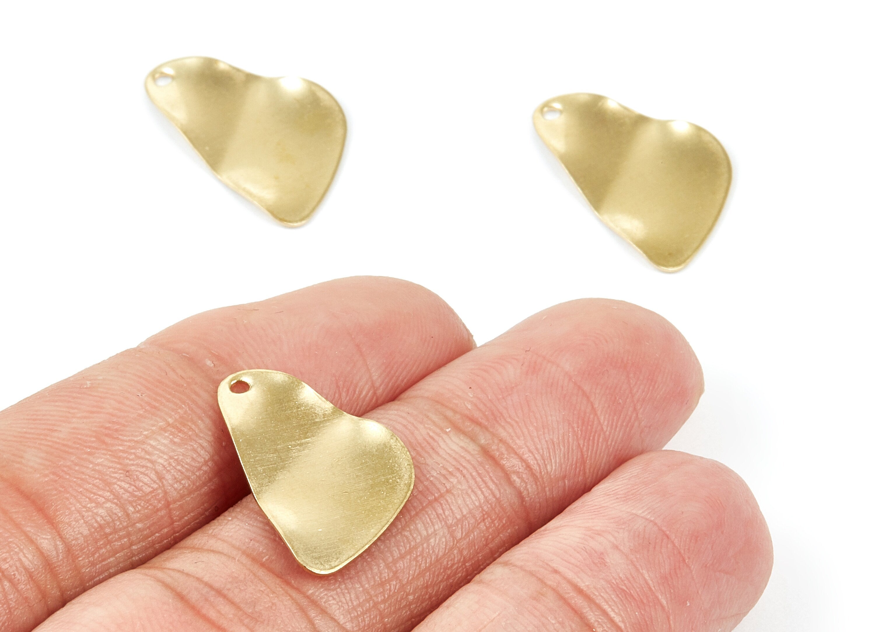 Brass Earring Charms - Irregular Geometric Shaped Raw Brass - Earring Findings - Jewelry Supplies - 18,7x12,8x0,7mm - PP2128 - DOMEDBAZAAR