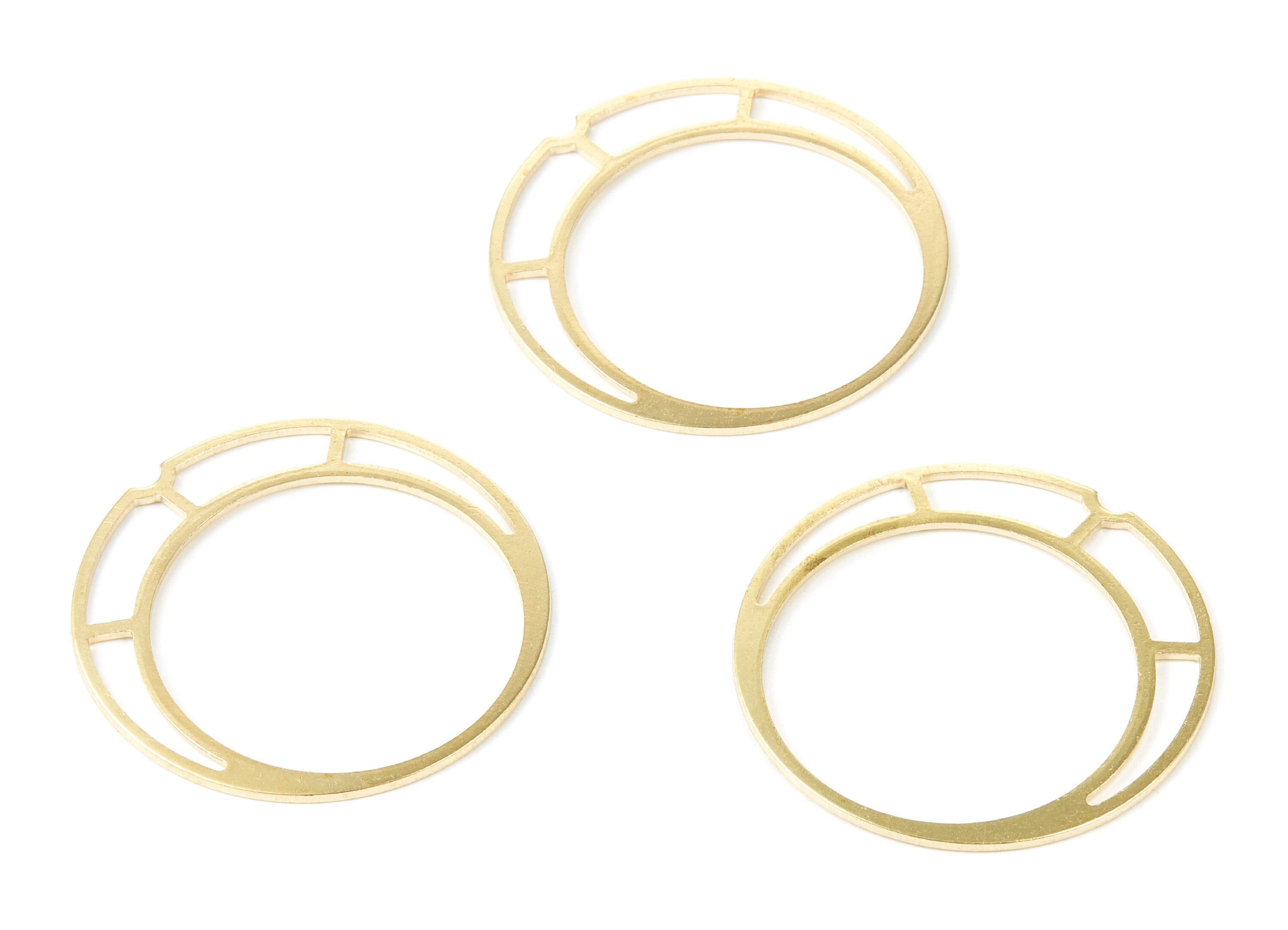 Brass Circle Charms - Circle Shaped Raw Brass Pendant - Earring Findings - Jewelry Supplies - 38.75x38.75x1mm - PP2066 - DOMEDBAZAAR