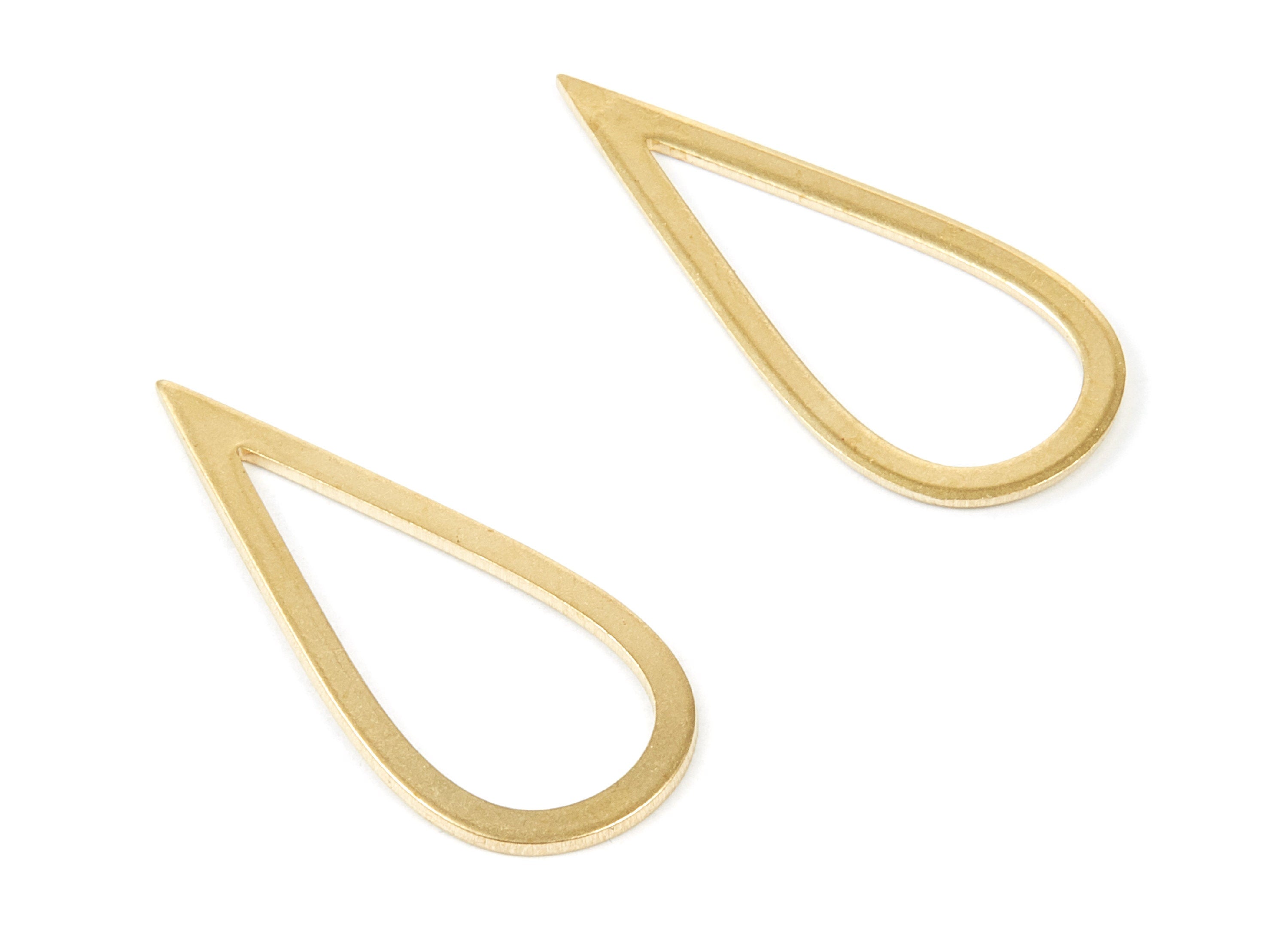 Brass Drop Charms - Drop Shaped Raw Brass Pedants - Earring Findings - Jewelry Supplies - 35.55x15.6x1mm - PP1932 - DOMEDBAZAAR