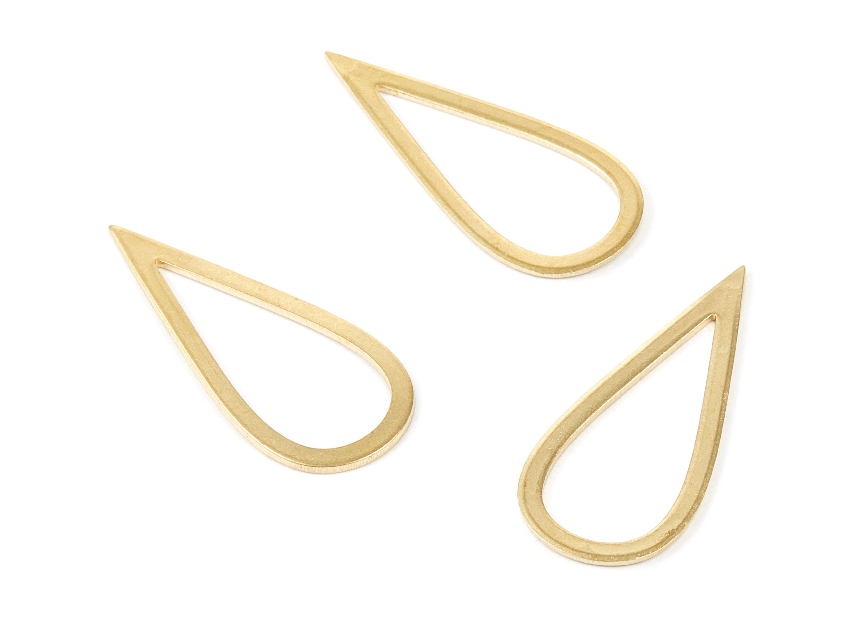 Brass Drop Charms - Drop Shaped Raw Brass Pedants - Earring Findings - Jewelry Supplies - 35.55x15.6x1mm - PP1932 - DOMEDBAZAAR