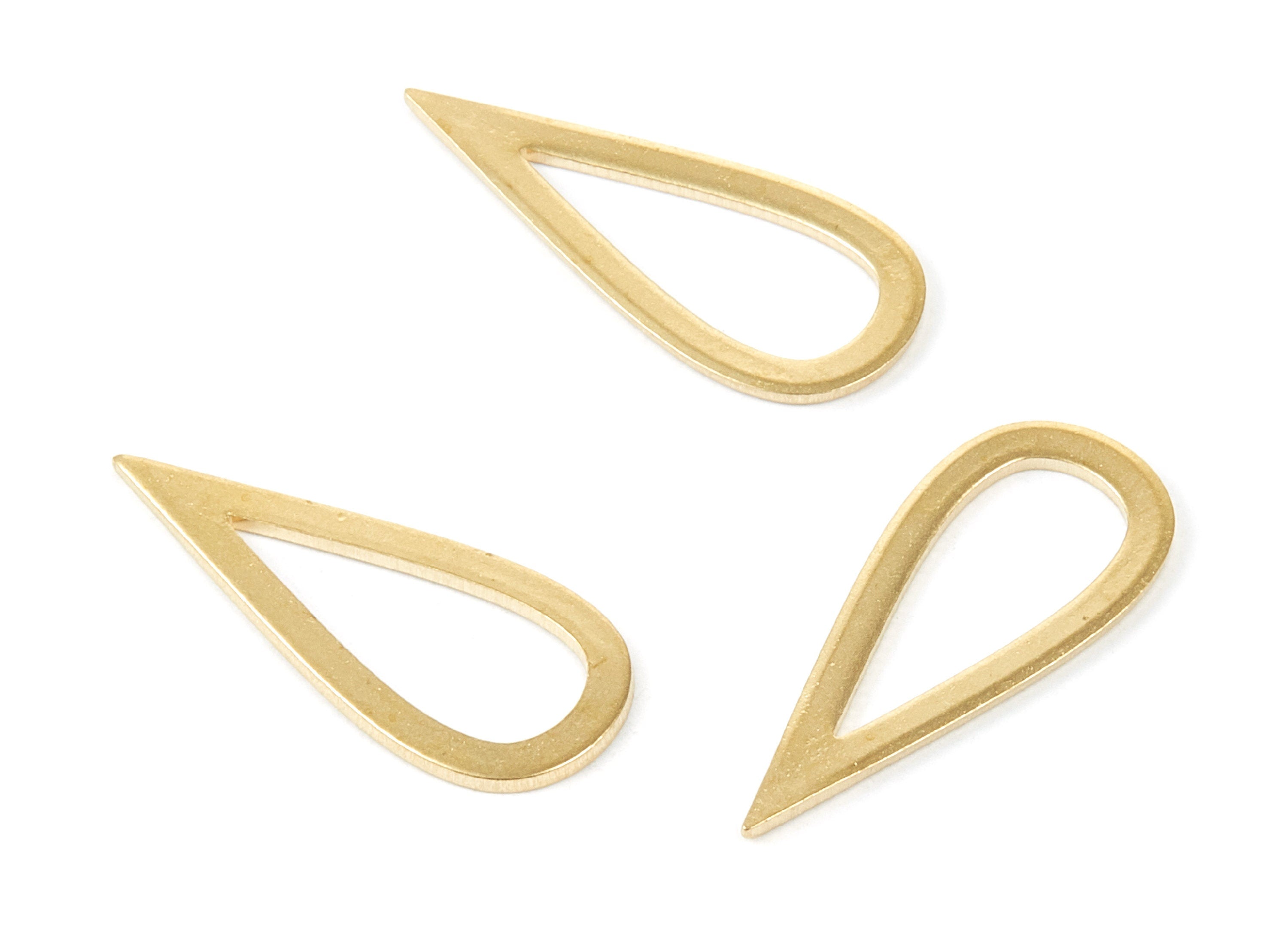 Brass Drop Charms - Drop Shaped Raw Brass Pedants - Earring Findings - Jewelry Supplies - 27.3x11.6x1mm - PP1933 - DOMEDBAZAAR