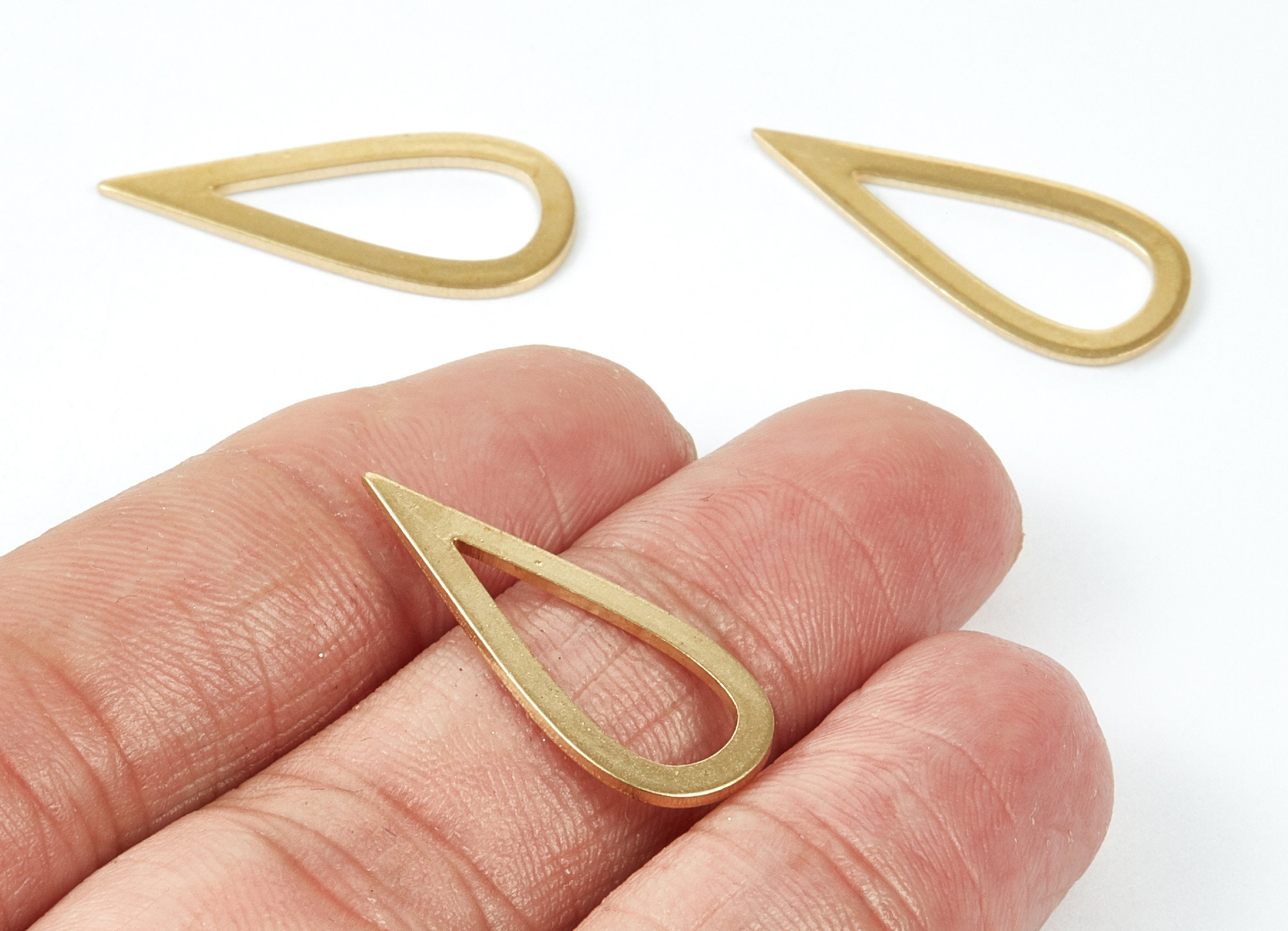 Brass Drop Charms - Drop Shaped Raw Brass Pedants - Earring Findings - Jewelry Supplies - 27.3x11.6x1mm - PP1933 - DOMEDBAZAAR