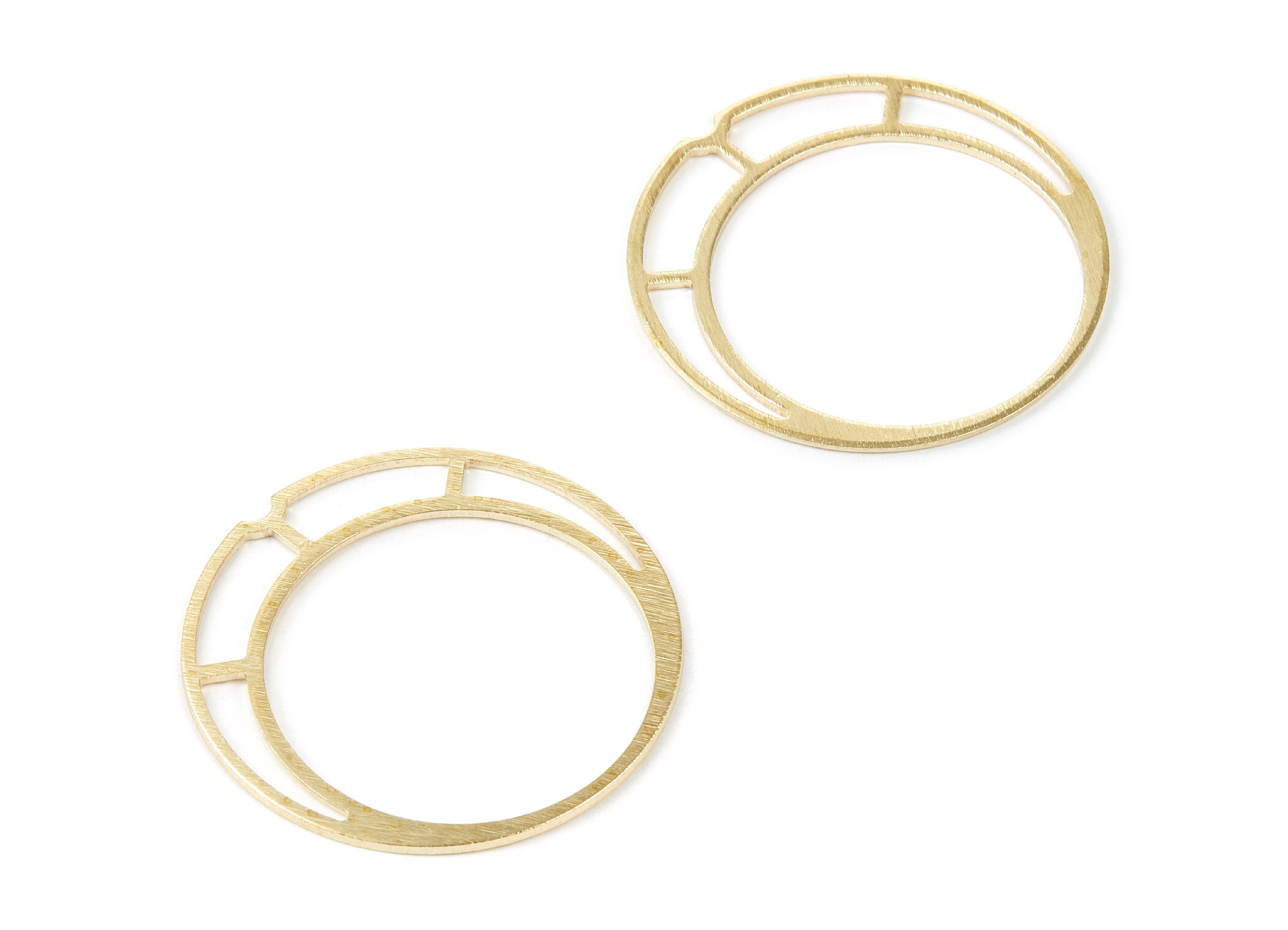 Brass Circle Charms - Textured Circle Shaped Raw Brass Pendant - Earring Findings - Jewelry Supplies - 38.6x38.6x0.97mm - PP2123 - DOMEDBAZAAR