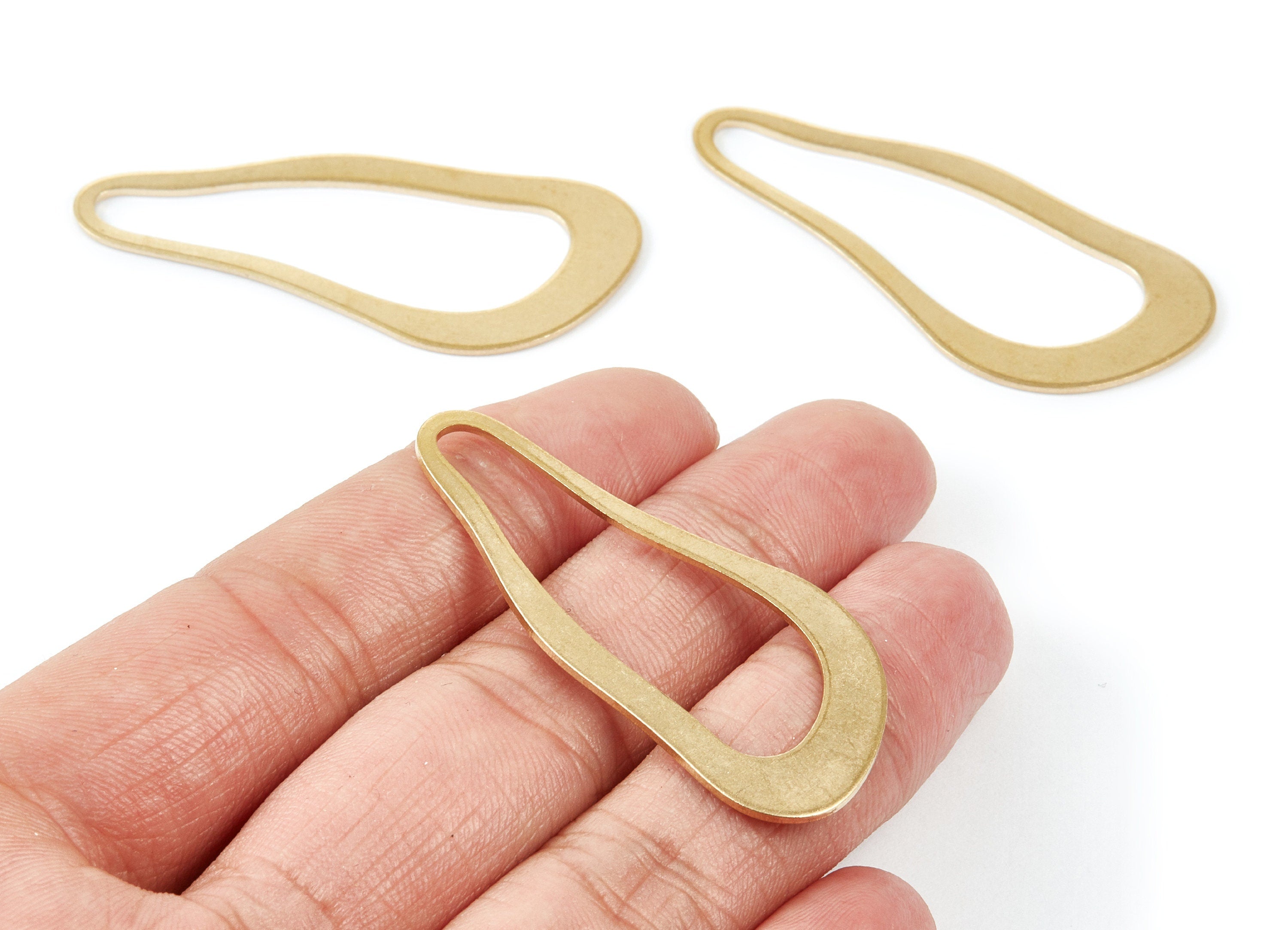 Brass Irregular Charms - Irregular Shaped Raw Brass pendant - Earring Findings - Jewelry Supplies - 51,18x21,43x1mm - PP1963 - DOMEDBAZAAR