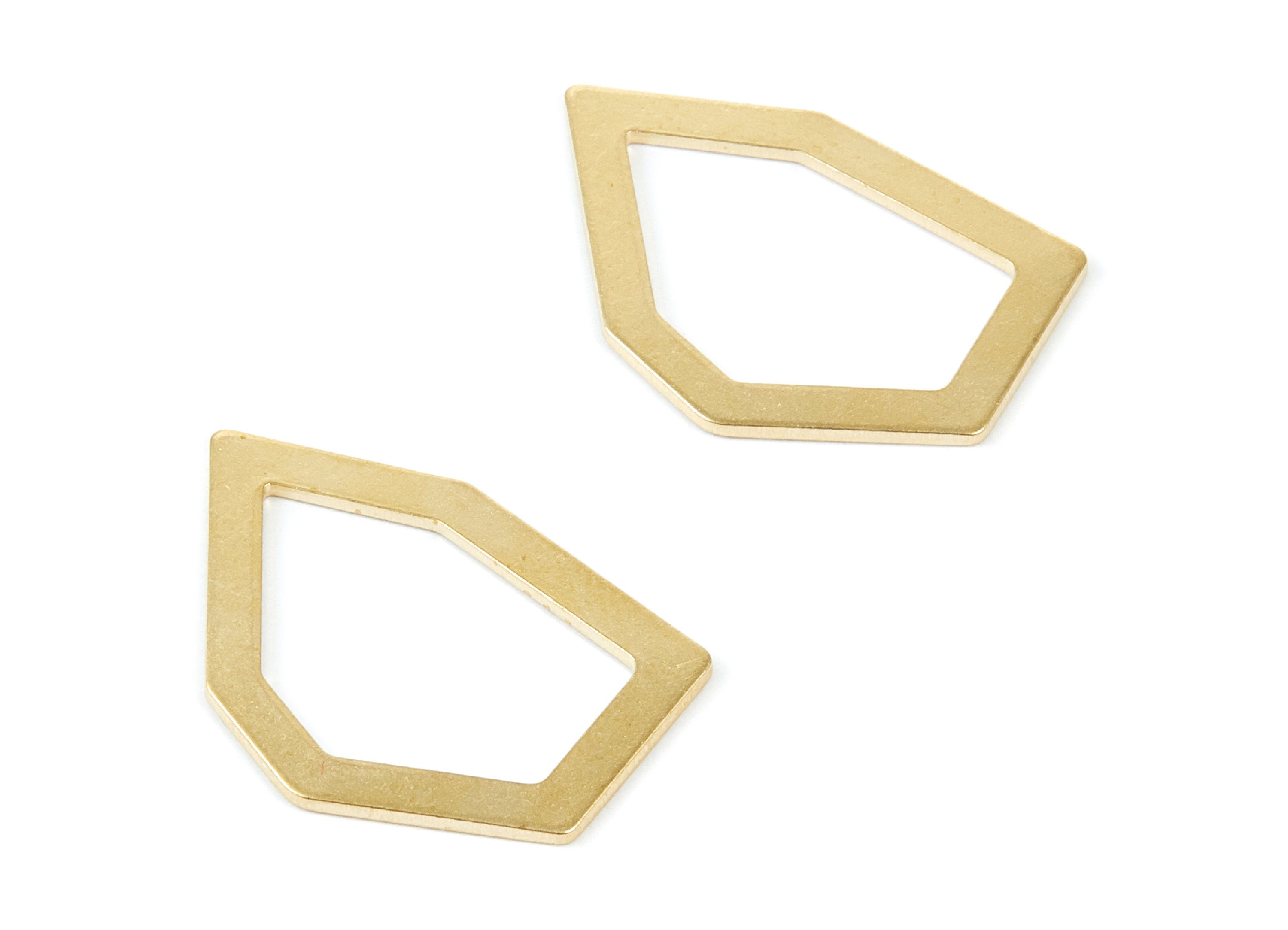 Brass Geometric Charms - Irregular Shaped Raw Brass pendant - Earring Findings - Jewelry Supplies - 28,96x20,35x1mm - PP2067 - DOMEDBAZAAR