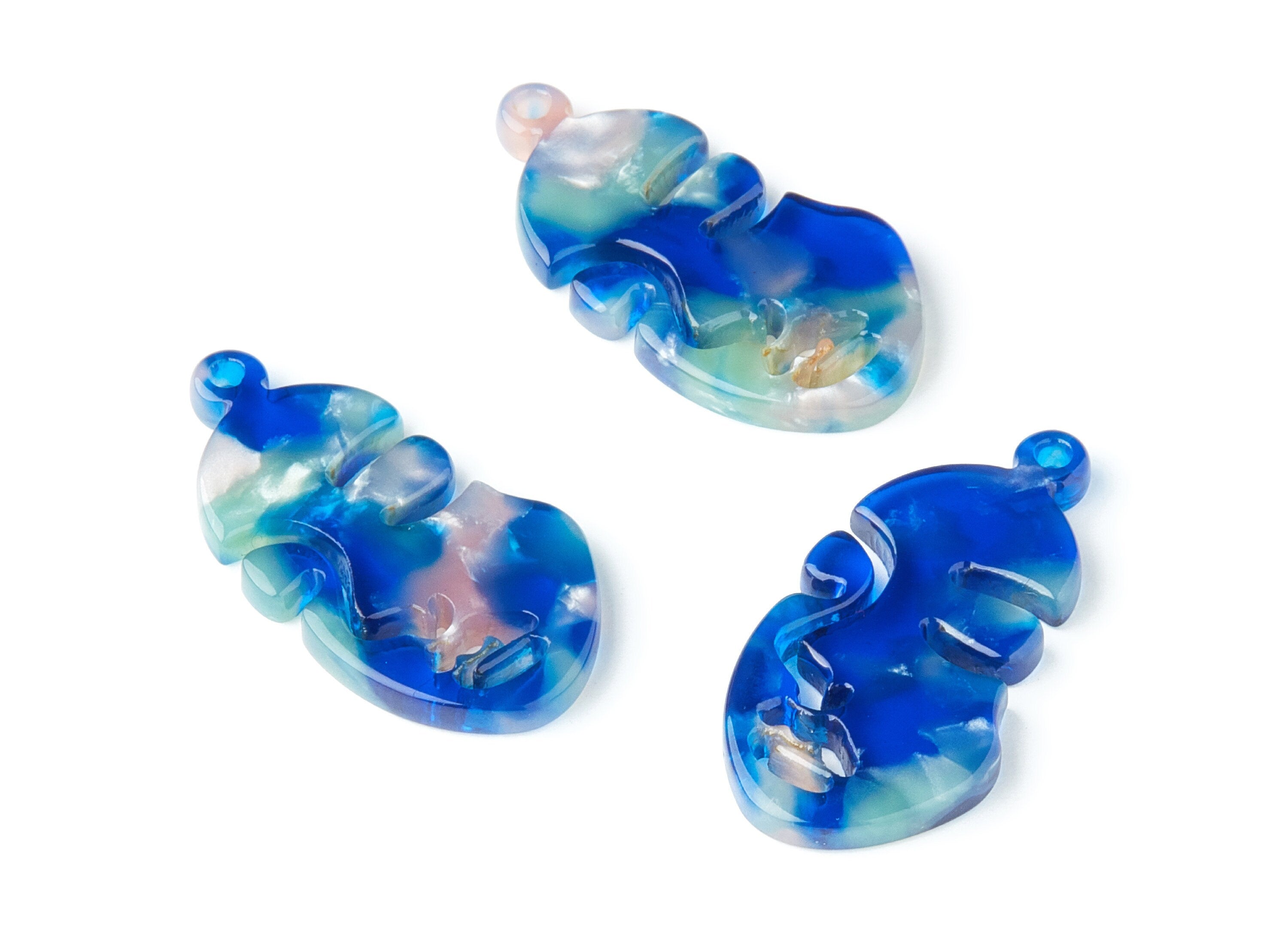 Acetate Face Earring Charms - Face Shaped Pendant - Earring Findings - Jewelry Supplies - Color Code:A37 - 33.56x17.33x2.94mm - AC1369F - DOMEDBAZAAR