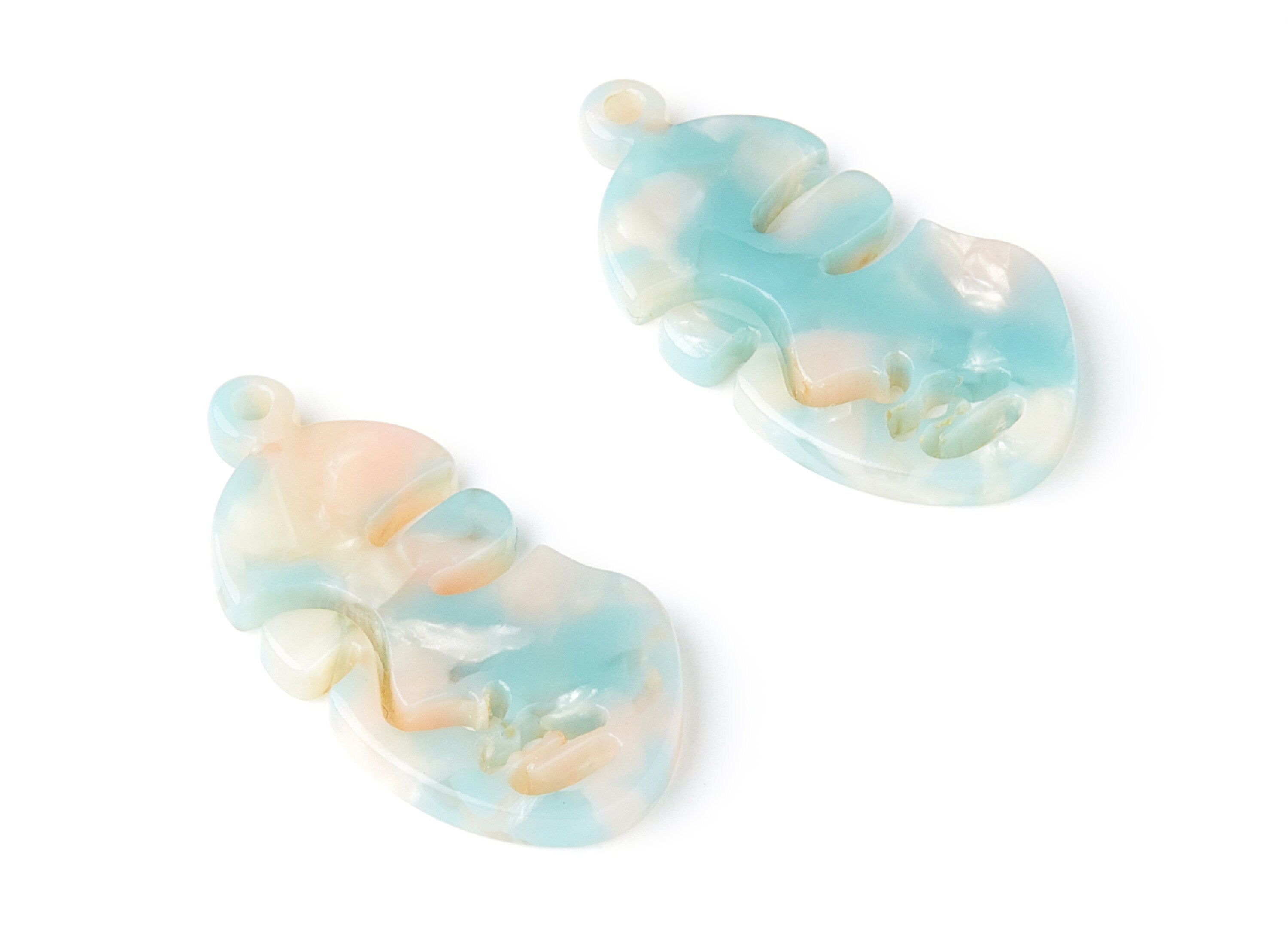 Acetate Face Earring Charms - Face Shaped Pendant - Earring Findings - Jewelry Supplies - Color Code:A36 - 33.56x17.33x2.94mm - AC1369J - DOMEDBAZAAR