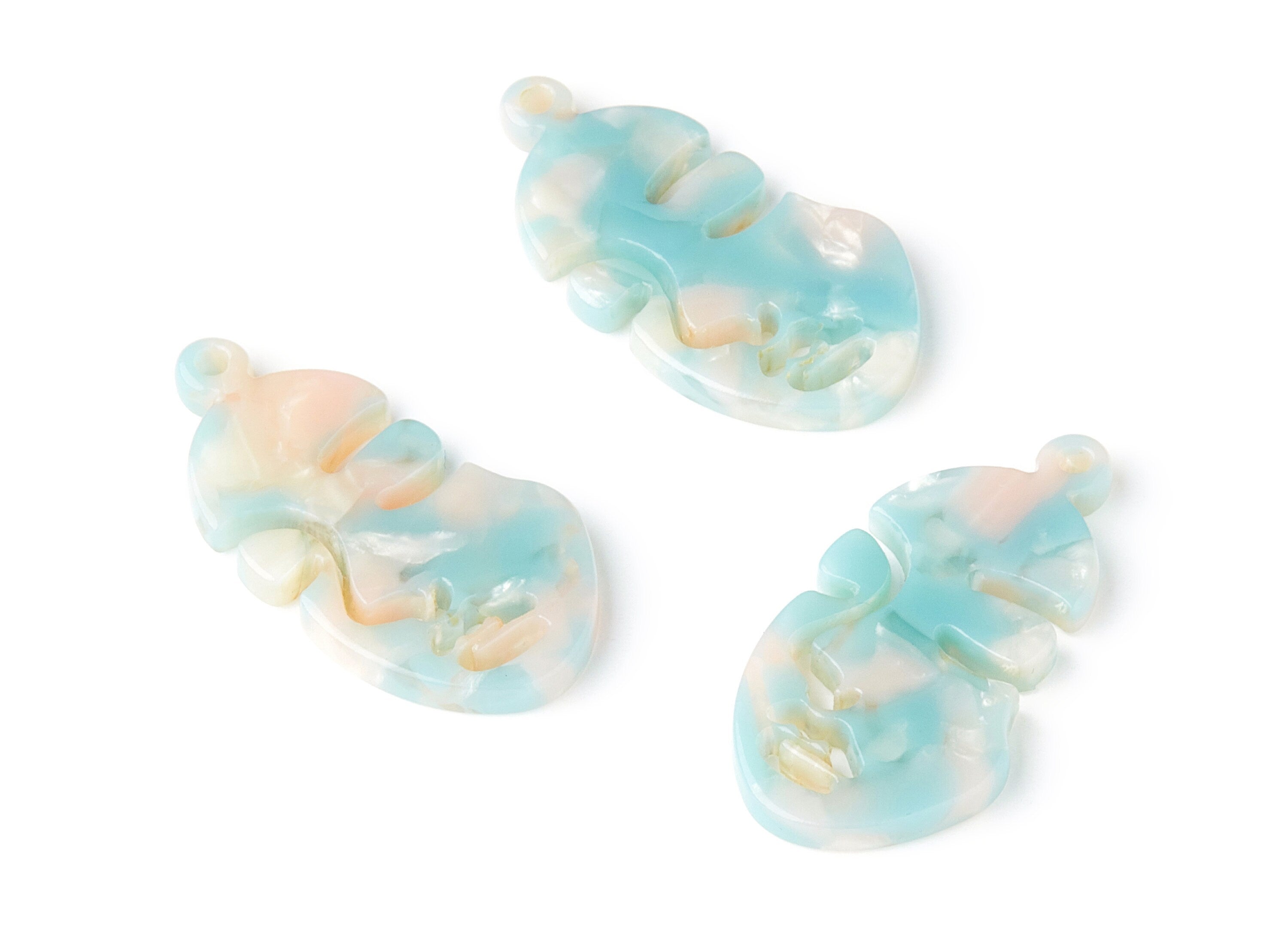 Acetate Face Earring Charms - Face Shaped Pendant - Earring Findings - Jewelry Supplies - Color Code:A36 - 33.56x17.33x2.94mm - AC1369J - DOMEDBAZAAR
