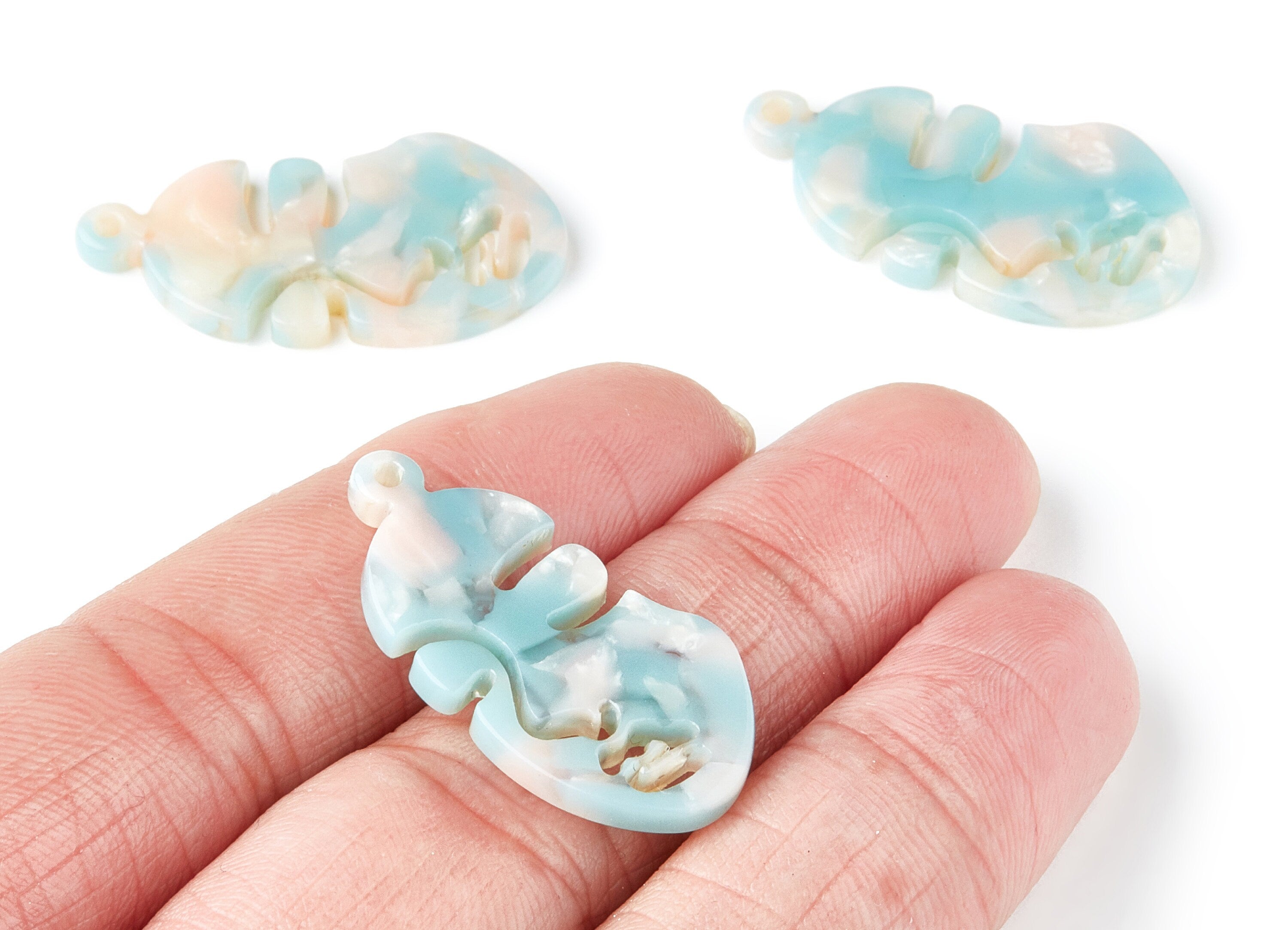 Acetate Face Earring Charms - Face Shaped Pendant - Earring Findings - Jewelry Supplies - Color Code:A36 - 33.56x17.33x2.94mm - AC1369J - DOMEDBAZAAR
