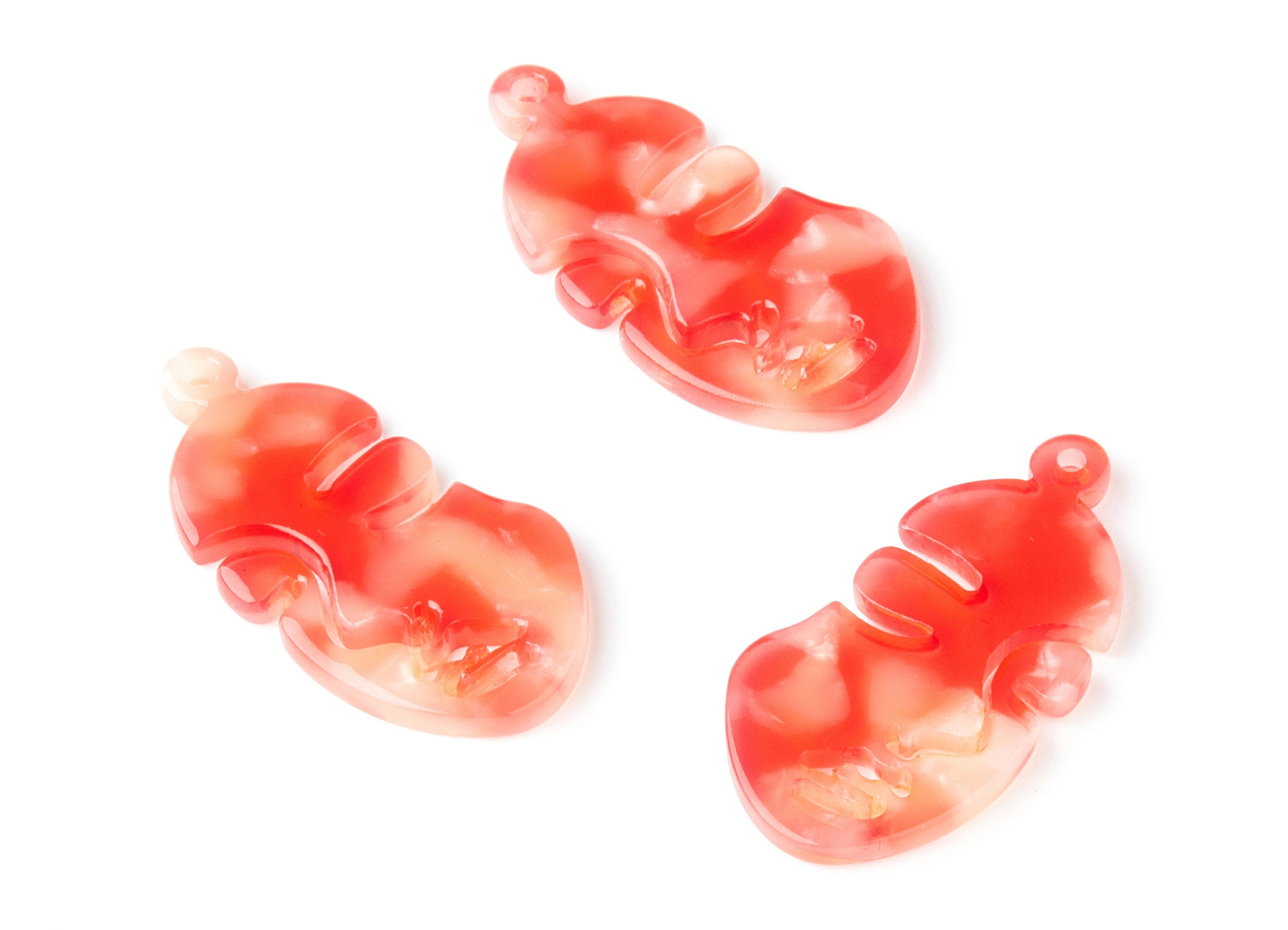 Acetate Face Earring Charms - Face Shaped Pendant - Earring Findings - Jewelry Supplies - Color Code:A34 - 33.56x17.33x2.94mm - AC1369K - DOMEDBAZAAR