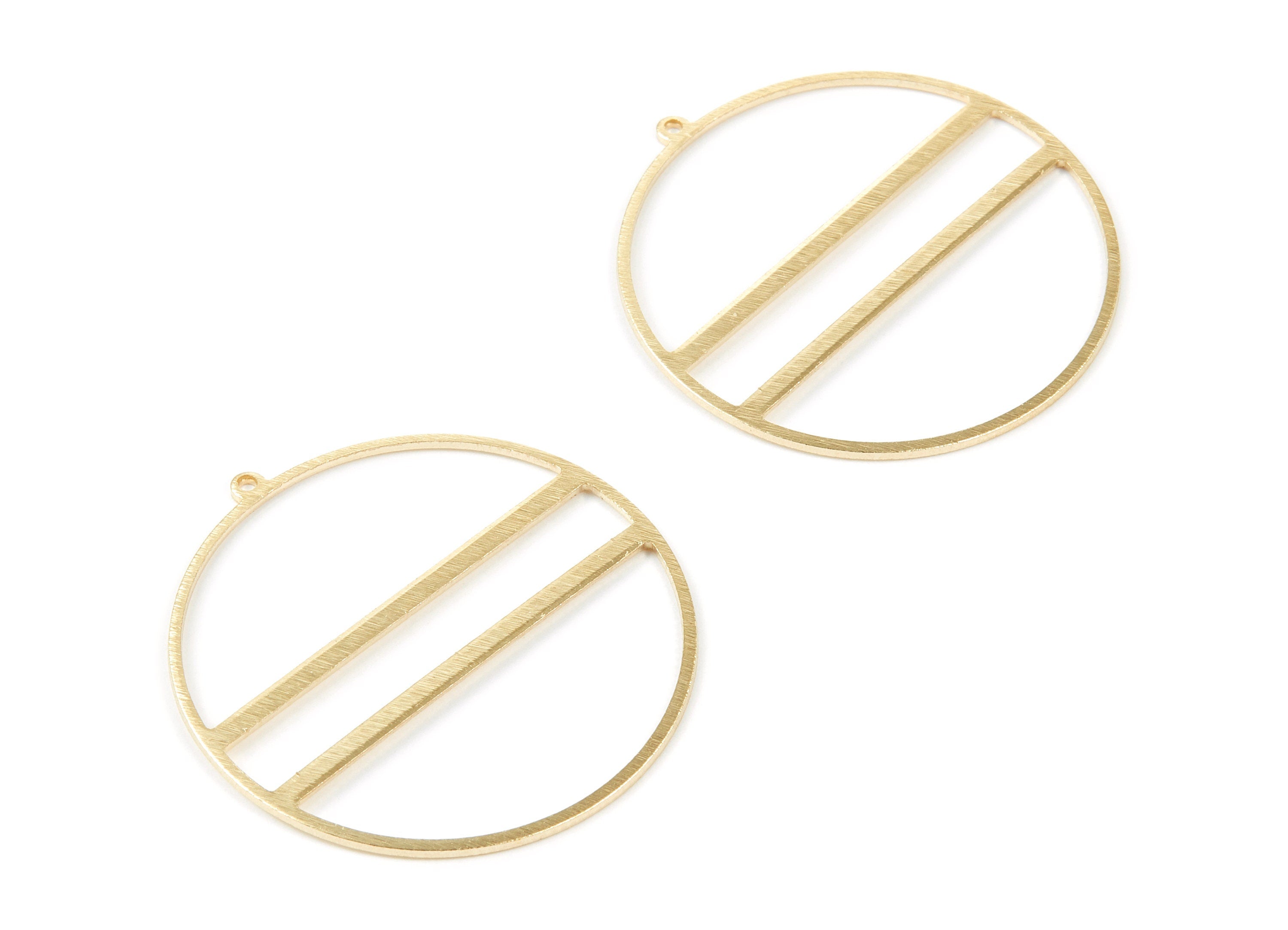Brass Textured Earring Charms - Round Raw Brass Pendant - Earring Findings - Jewelry Supplies - 45,2x43,2x1mm - PP2107 - DOMEDBAZAAR