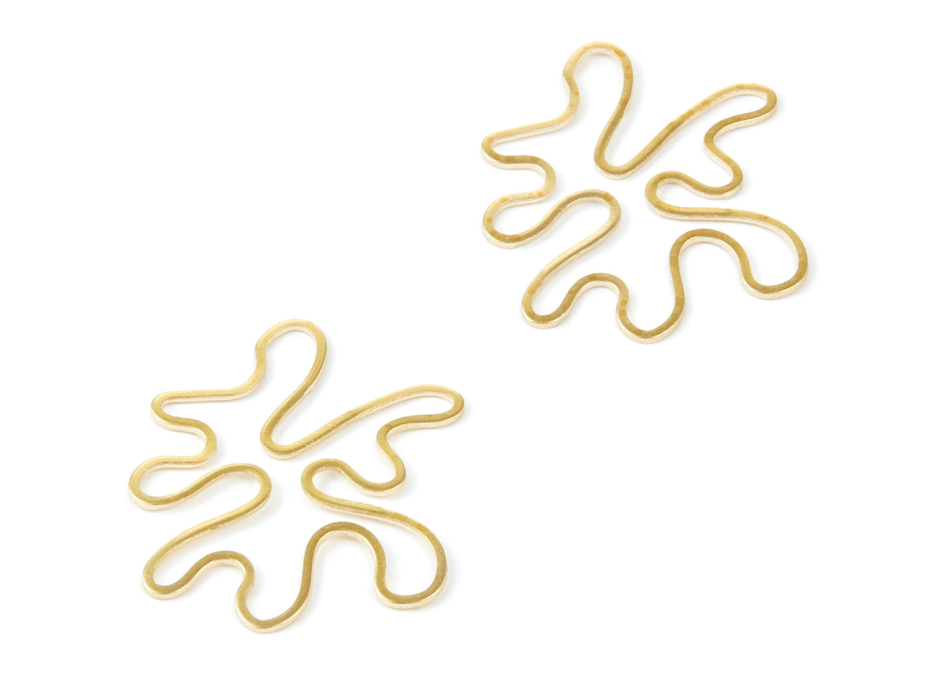 Brass Irregular Charms - Irregular Shaped Raw Brass Pendants - Earring Findings - Jewelry Supplies - 26,3x25,1x0,6mm - PP2031 - DOMEDBAZAAR