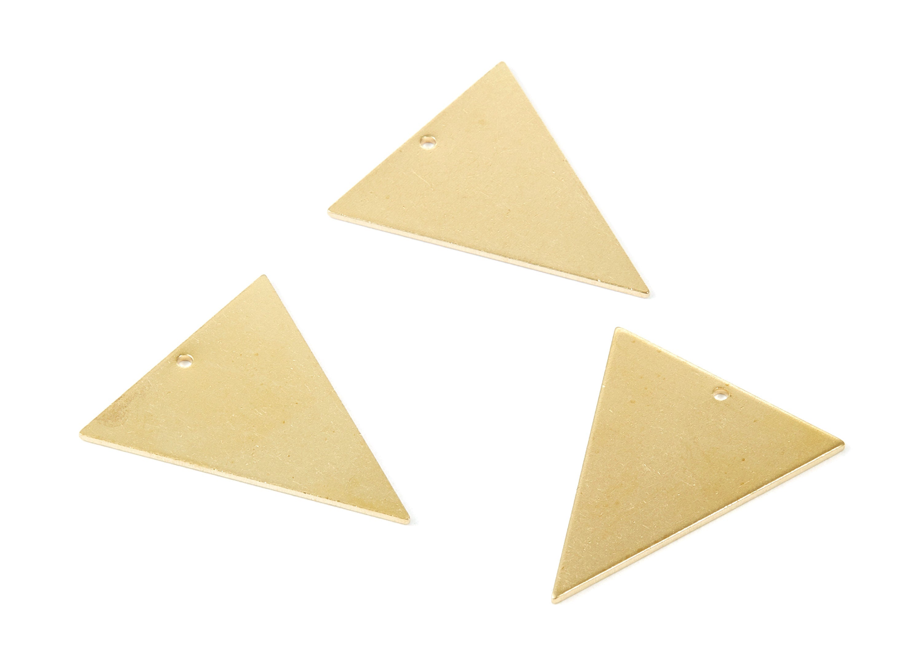 Personalized stamping blank - Brass Triangle Charms - Triangle Shaped Raw Brass Pedants - Earring Findings  - 31.7x26.84x1mm - PP2121 - DOMEDBAZAAR