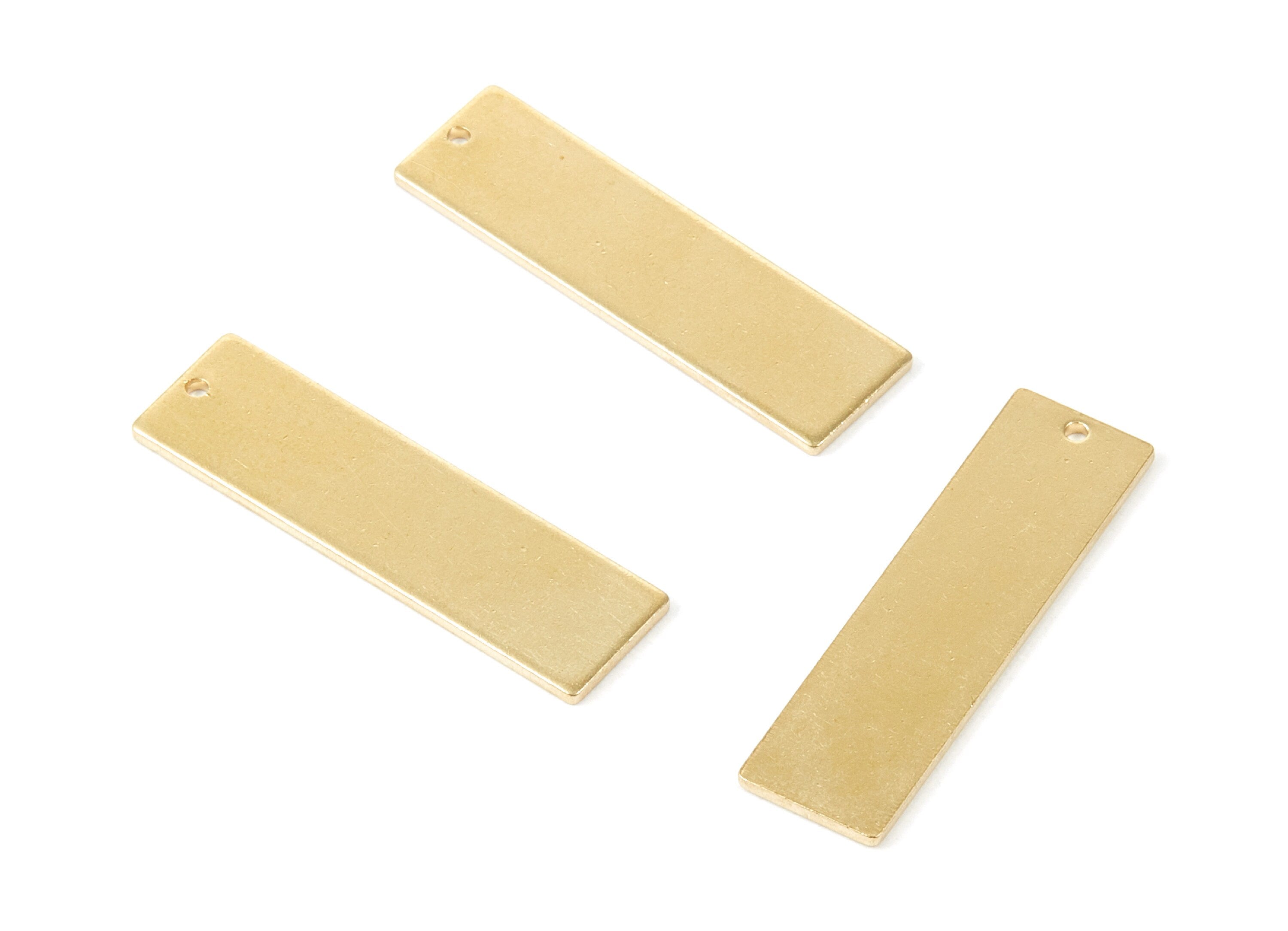 Personalized stamping blank - Brass Minimalist Bar Charms - Minimalist Bar Shaped Raw Brass Pedants - Earring Findings - 32x9x1mm - PP1788 - DOMEDBAZAAR