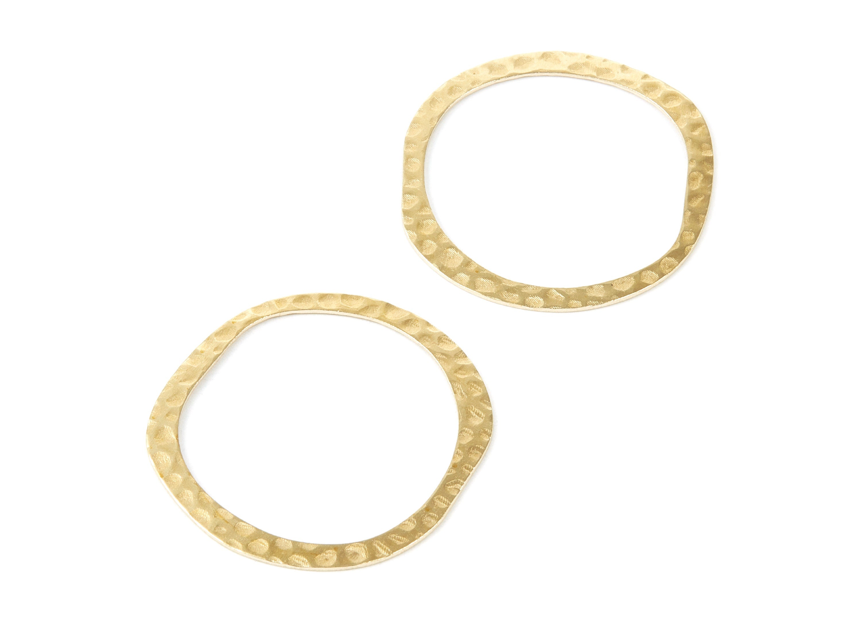 Brass Hammering Circle Charms - Hammering Circle Raw Brass Pendant - Brass Earring Findings - Jewelry Supplies - 33.5x31.84x0.65mm - PP2089 - DOMEDBAZAAR