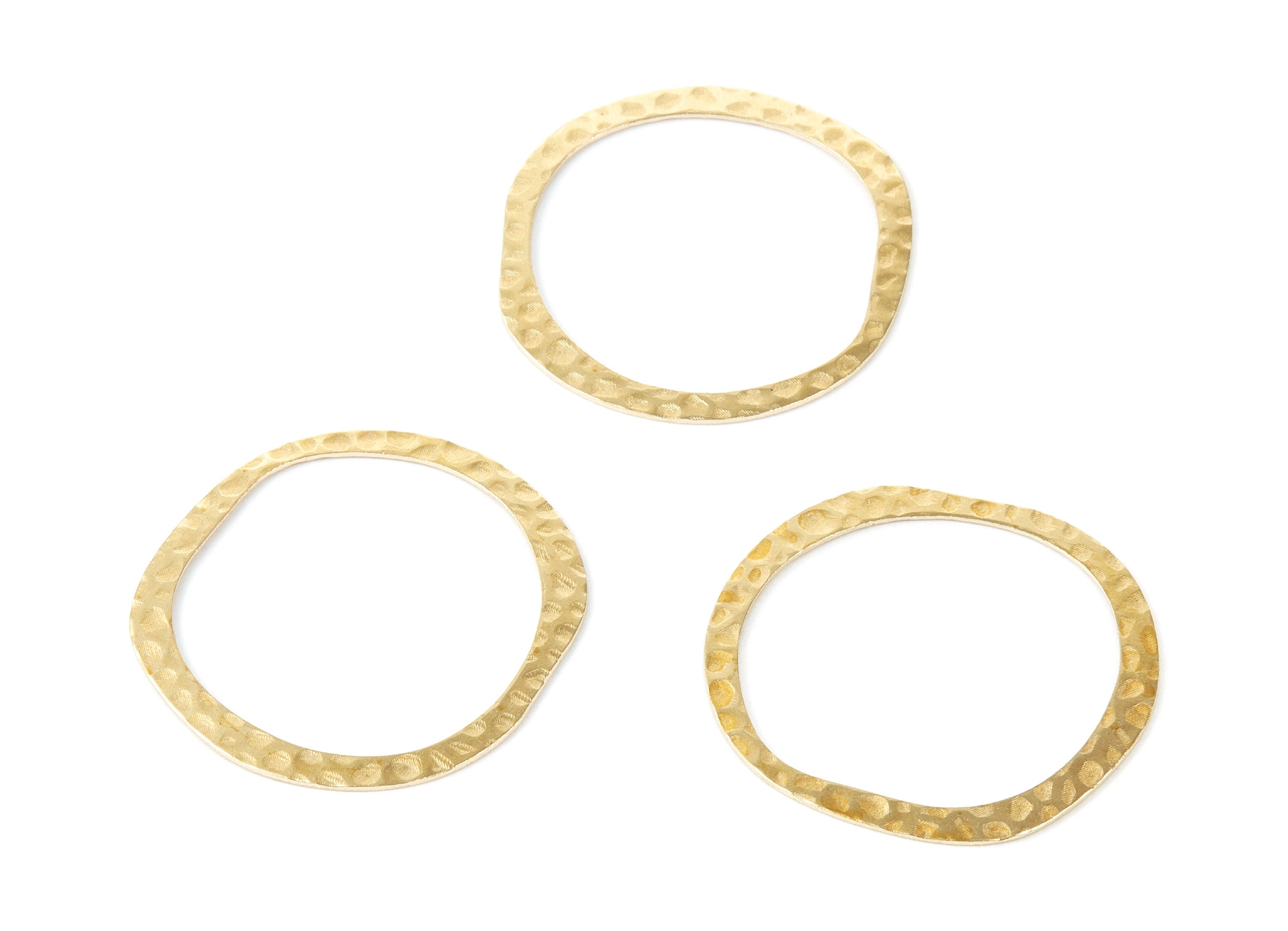 Brass Hammering Circle Charms - Hammering Circle Raw Brass Pendant - Brass Earring Findings - Jewelry Supplies - 33.5x31.84x0.65mm - PP2089 - DOMEDBAZAAR