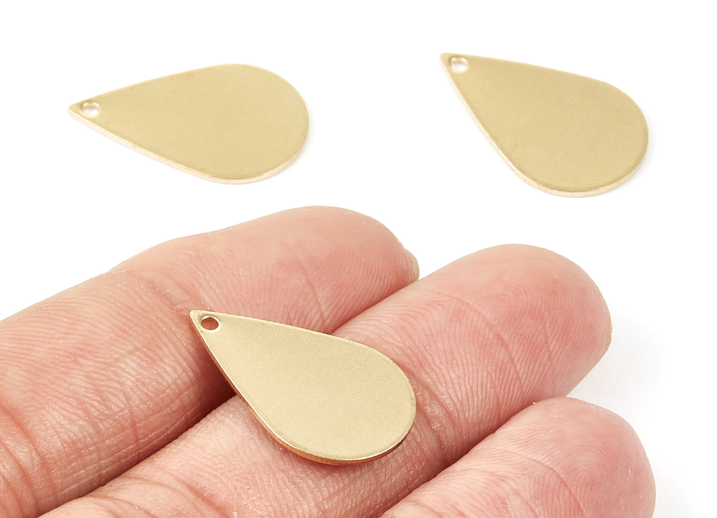 Personalized stamping blank - Brass Drop Charms - Drop Shape Raw Brass Pendant - Earring Findings  - 22.25x13.83x0.8mm - PP2137 - DOMEDBAZAAR