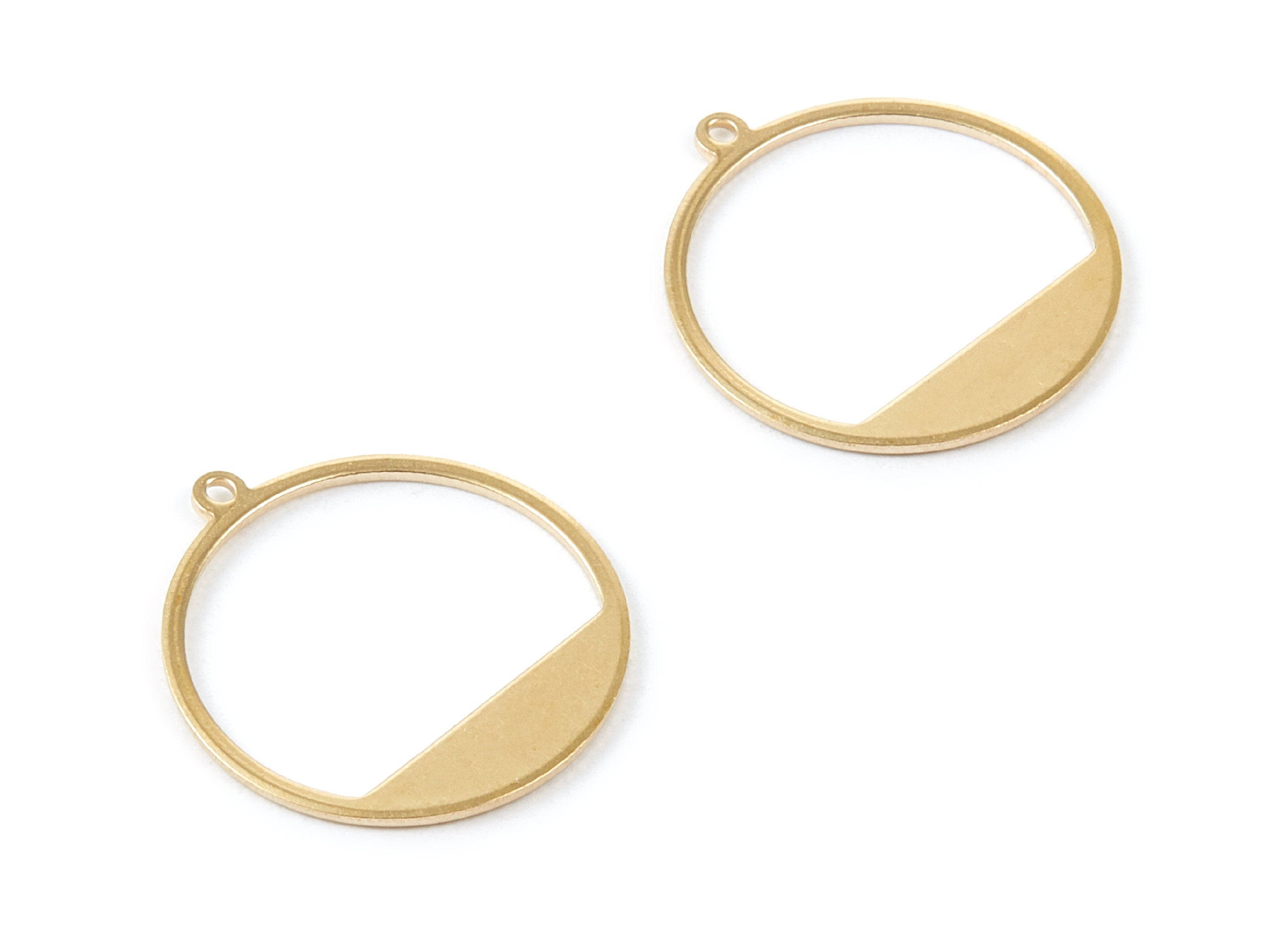 Brass Round Charms - Round Raw Brass Pendant - Earring Findings - Jewelry Supplies - 22,45x20,5x0,84mm - PP1809 - DOMEDBAZAAR