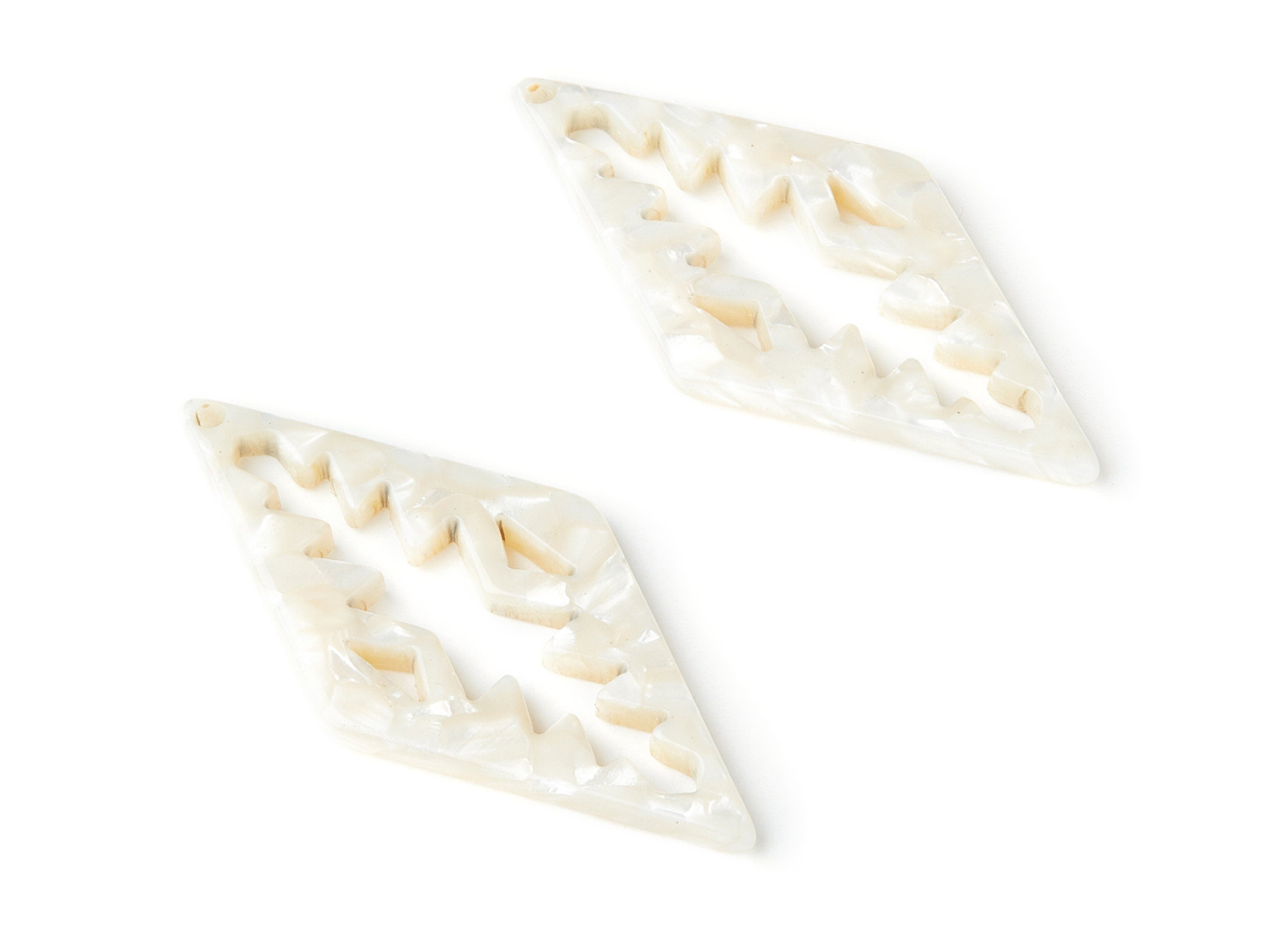 Acetate Rhombus Earring Charm - Acrylic Rhombus Pendant - Earring Findings - Jewelry Supplies - Color Code: A33 - 50.3x24.5x2.78mm - AC1373D - DOMEDBAZAAR