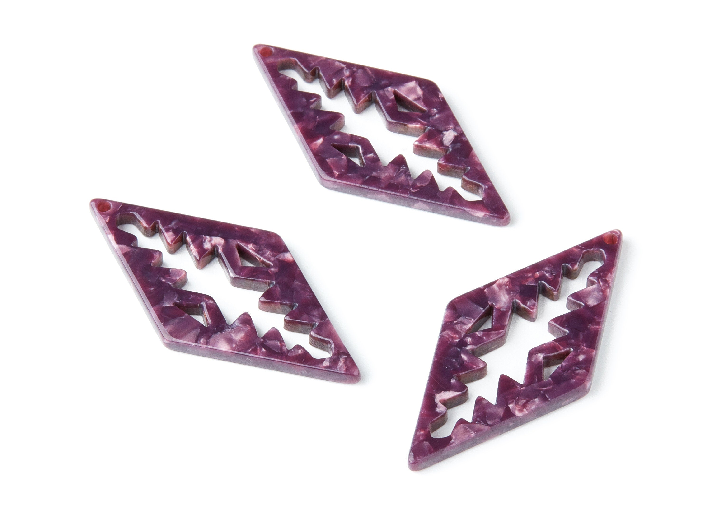 Acetate Rhombus Earring Charm - Acrylic Rhombus Pendant - Earring Findings - Jewelry Supplies - Color Code: A41 - 50.3x24.5x2.78mm - AC1373K - DOMEDBAZAAR