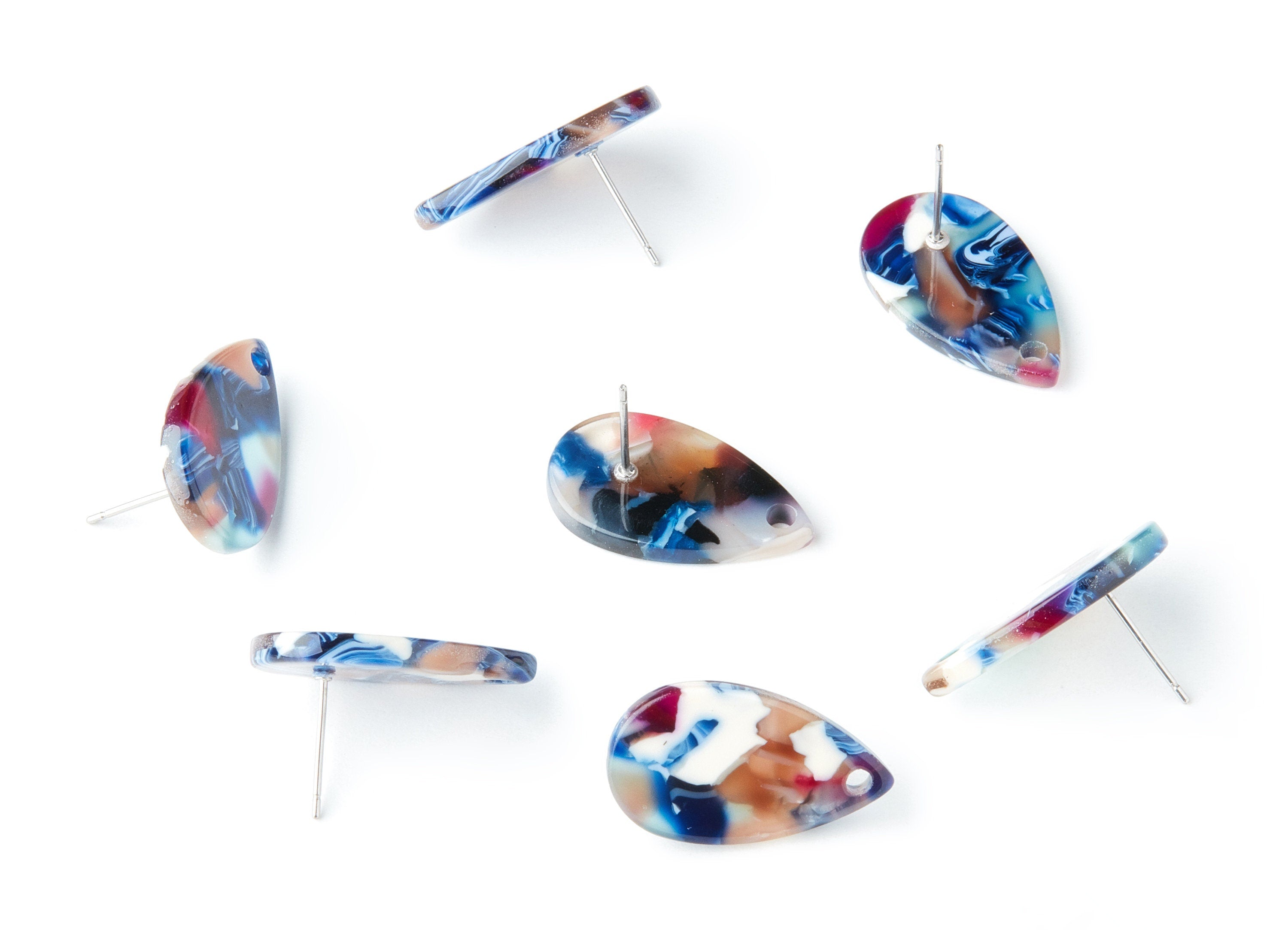 Acetate Drop Earring Post - Drop Earring Stud - Earring Post - Jewelry Supplies - Color Code: A19 - 23.45x13.68x2.44mm - AC1321C - DOMEDBAZAAR
