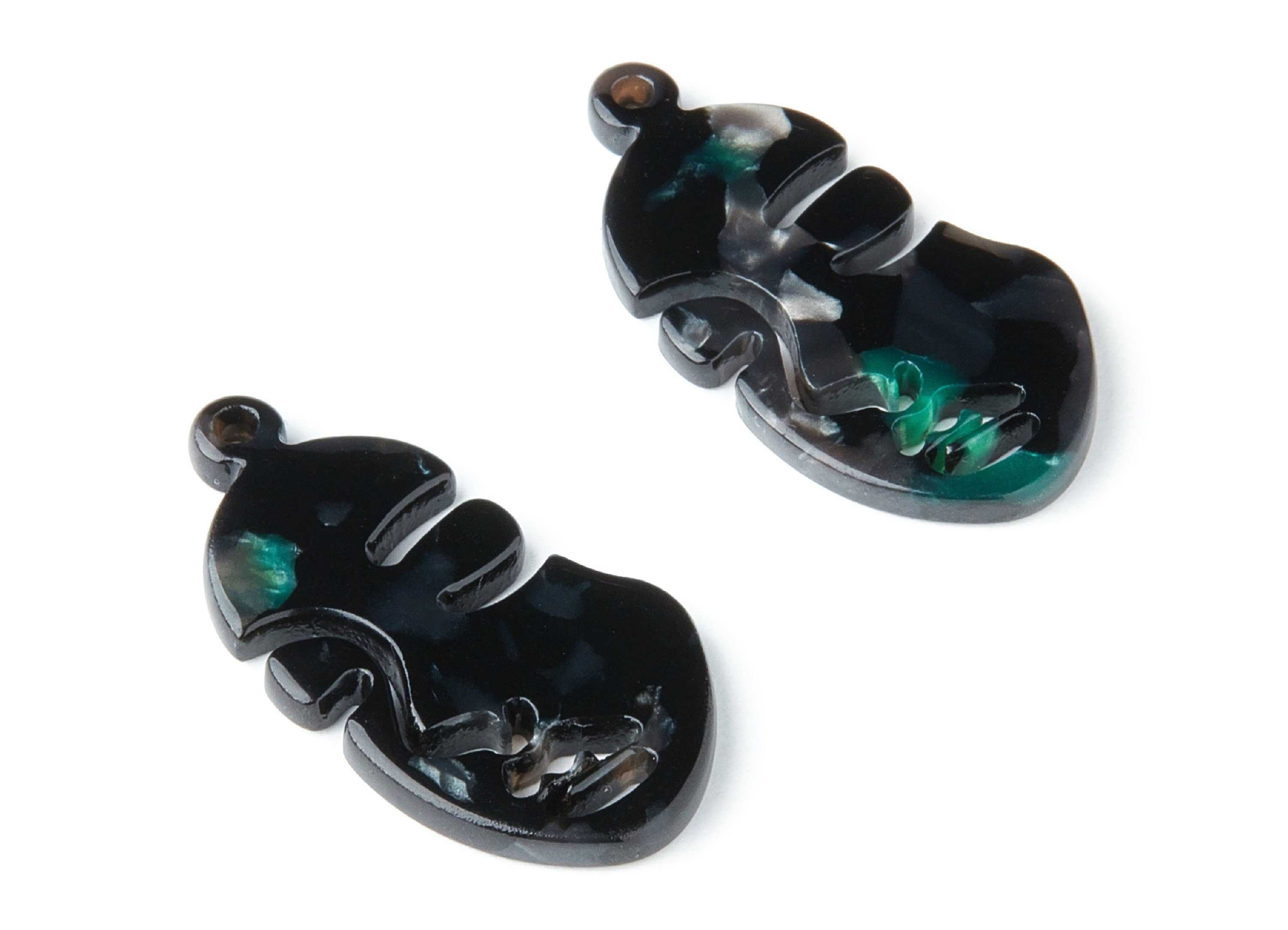 Acetate Face Earring Charms - Face Shaped Pendant - Earring Findings - Jewelry Supplies - Color Code:A49 - 33.56x17.33x2.94mm - AC1369N - DOMEDBAZAAR