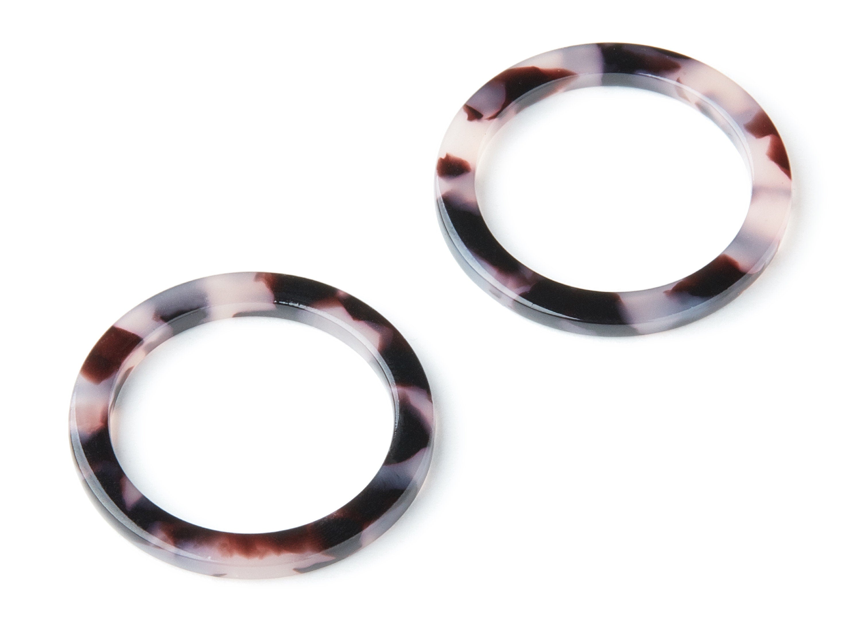 Acetate Acrylic Earring Charms - Blonde Tortoise Shell Earrings - Circle Shaped Pendant - Color Code: A06 - 28.8x28.8x2.55mm - AC1169S - DOMEDBAZAAR