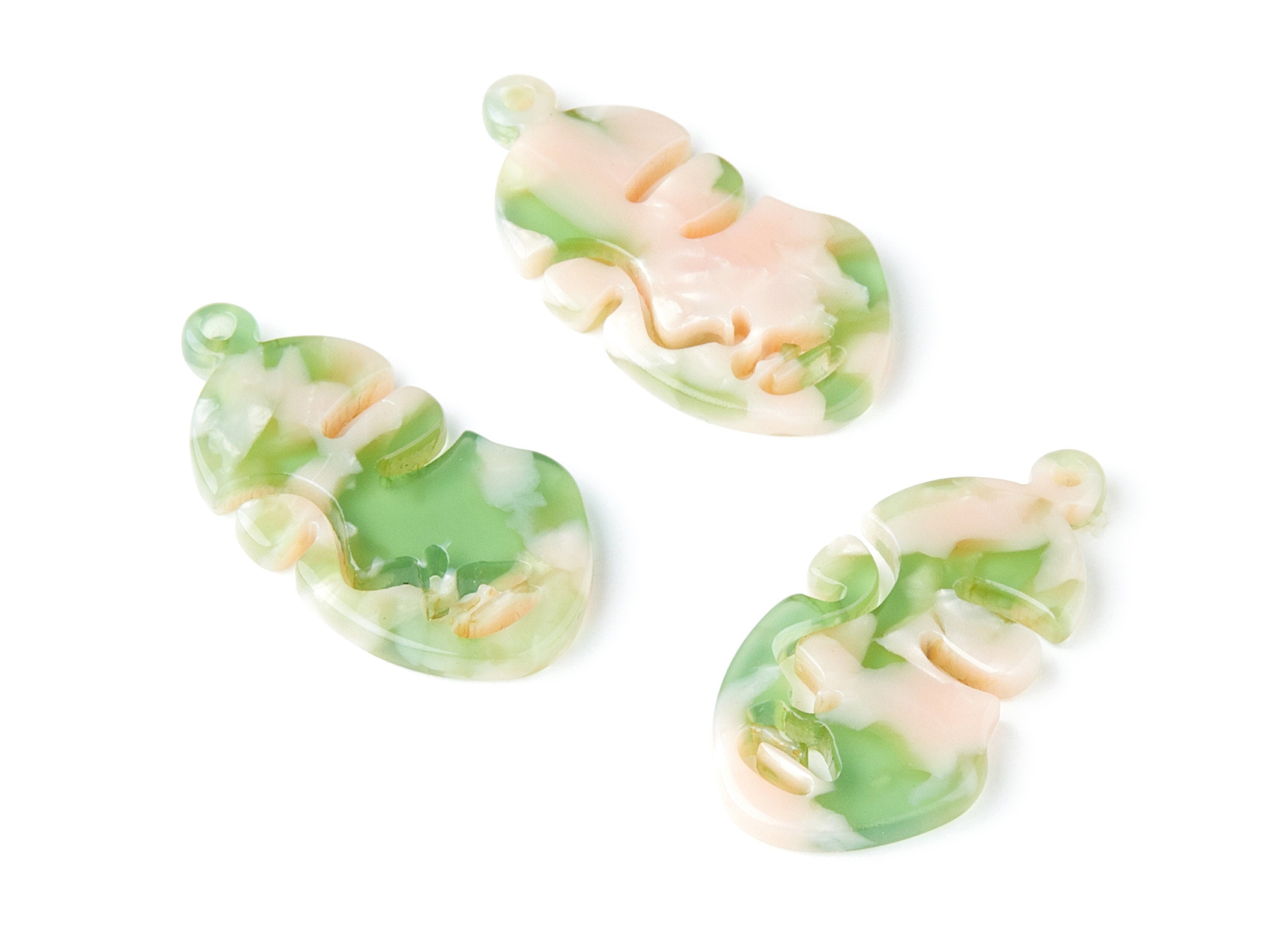Acetate Face Earring Charms - Face Shaped Pendant - Earring Findings - Jewelry Supplies - Color Code:A38 - 33.56x17.33x2.94mm - AC1369U - DOMEDBAZAAR