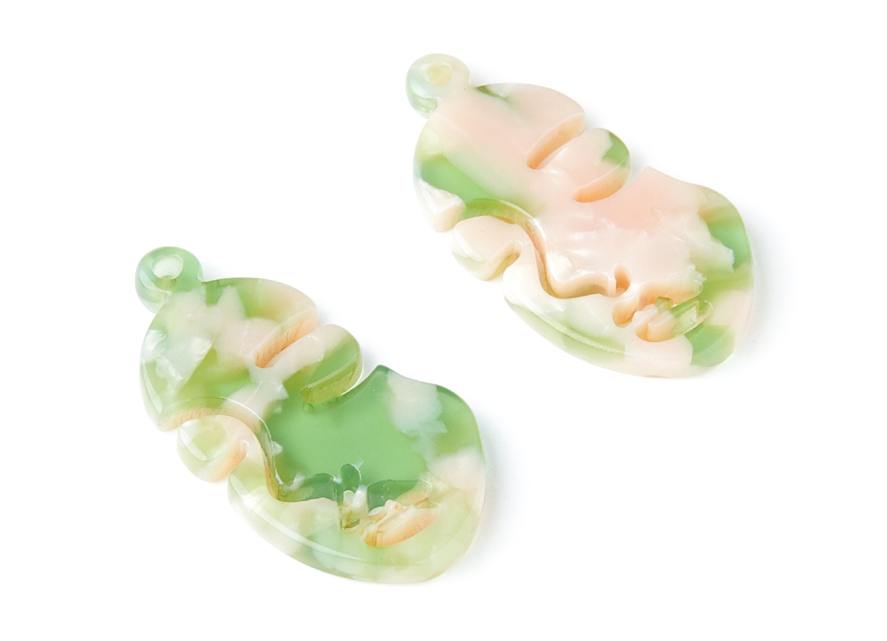 Acetate Face Earring Charms - Face Shaped Pendant - Earring Findings - Jewelry Supplies - Color Code:A38 - 33.56x17.33x2.94mm - AC1369U - DOMEDBAZAAR