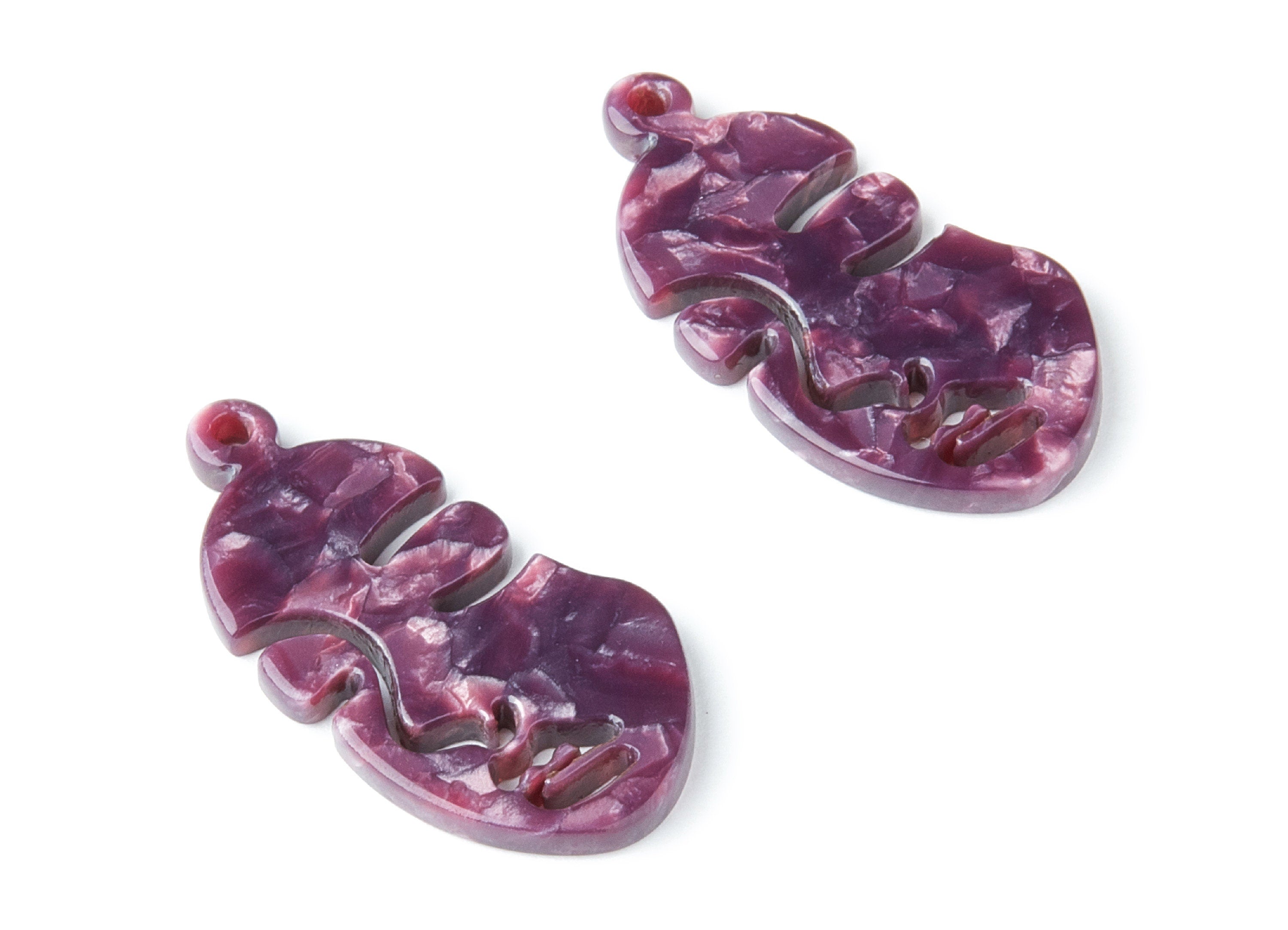 Acetate Face Earring Charm - Acrylic Face Pendant - Earring Findings - Jewelry Supplies - Color Code:A41 - 33.56x17.33x2.94mm - AC1369V - DOMEDBAZAAR
