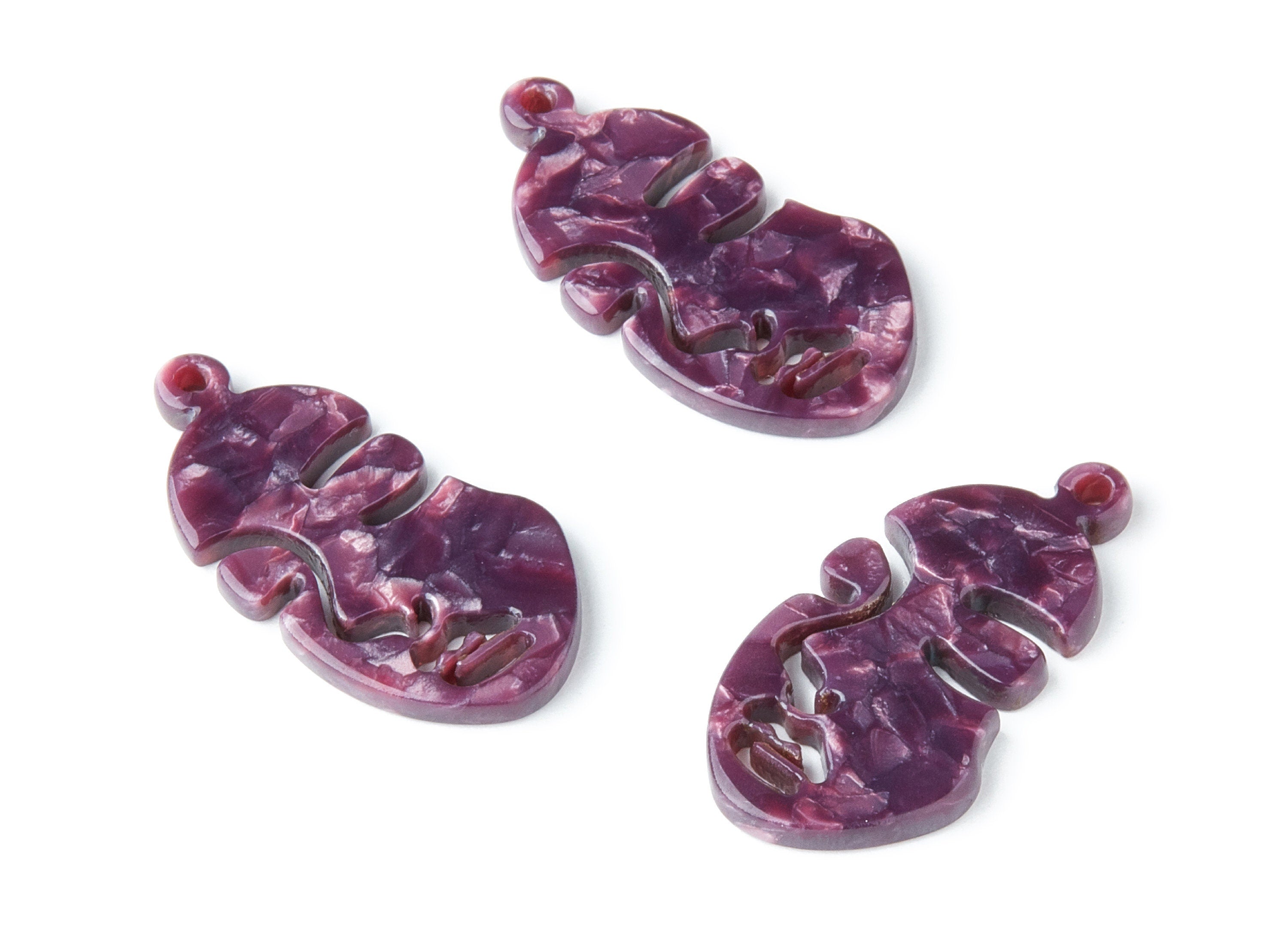 Acetate Face Earring Charm - Acrylic Face Pendant - Earring Findings - Jewelry Supplies - Color Code:A41 - 33.56x17.33x2.94mm - AC1369V - DOMEDBAZAAR