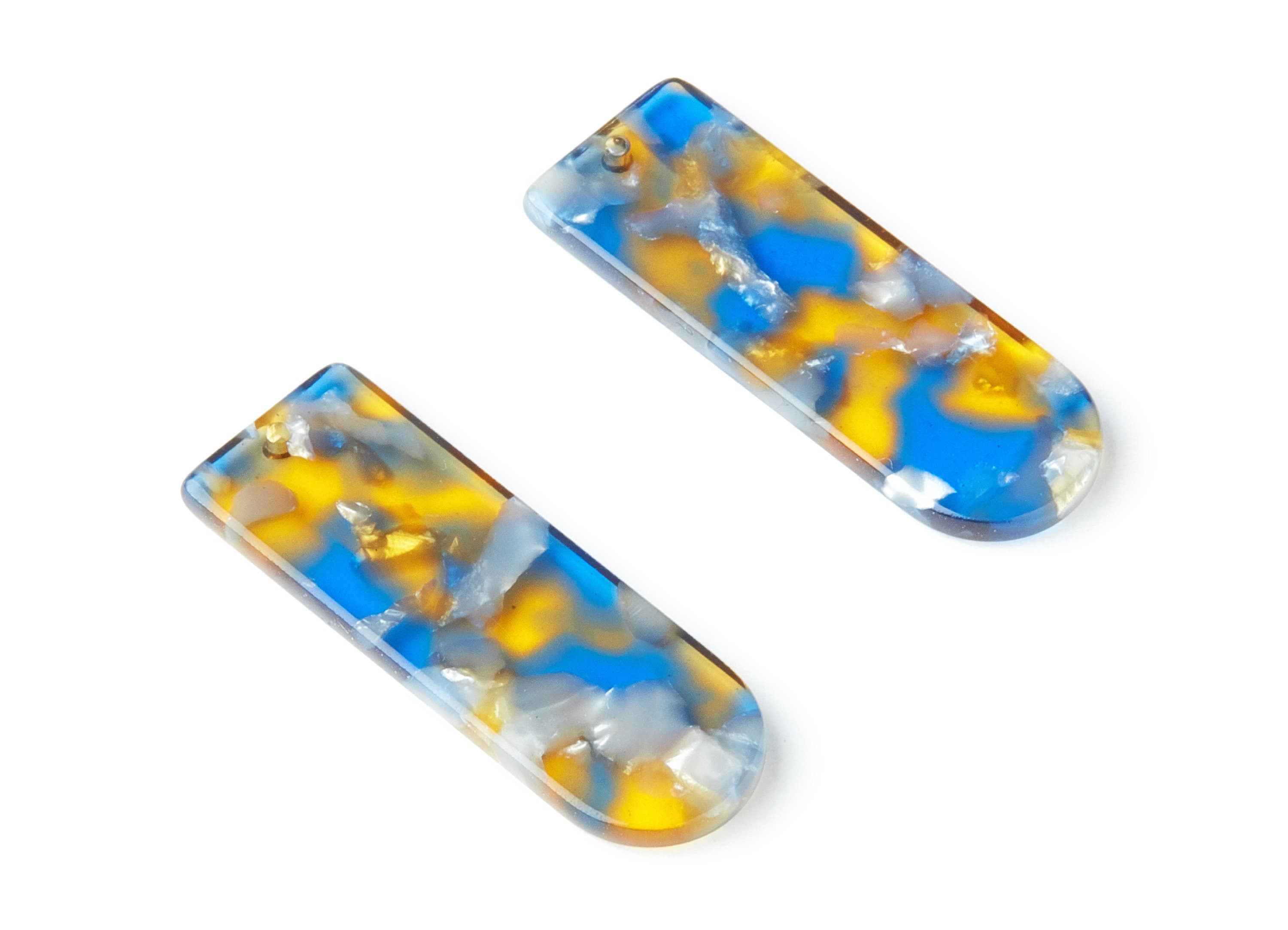 Acetate D Earring Charms - D Shaped Pendant - Earring Findings - Jewelry Supplies - Color Code: A40 - 36.7x12.8x2.9mm - AC1365B - DOMEDBAZAAR