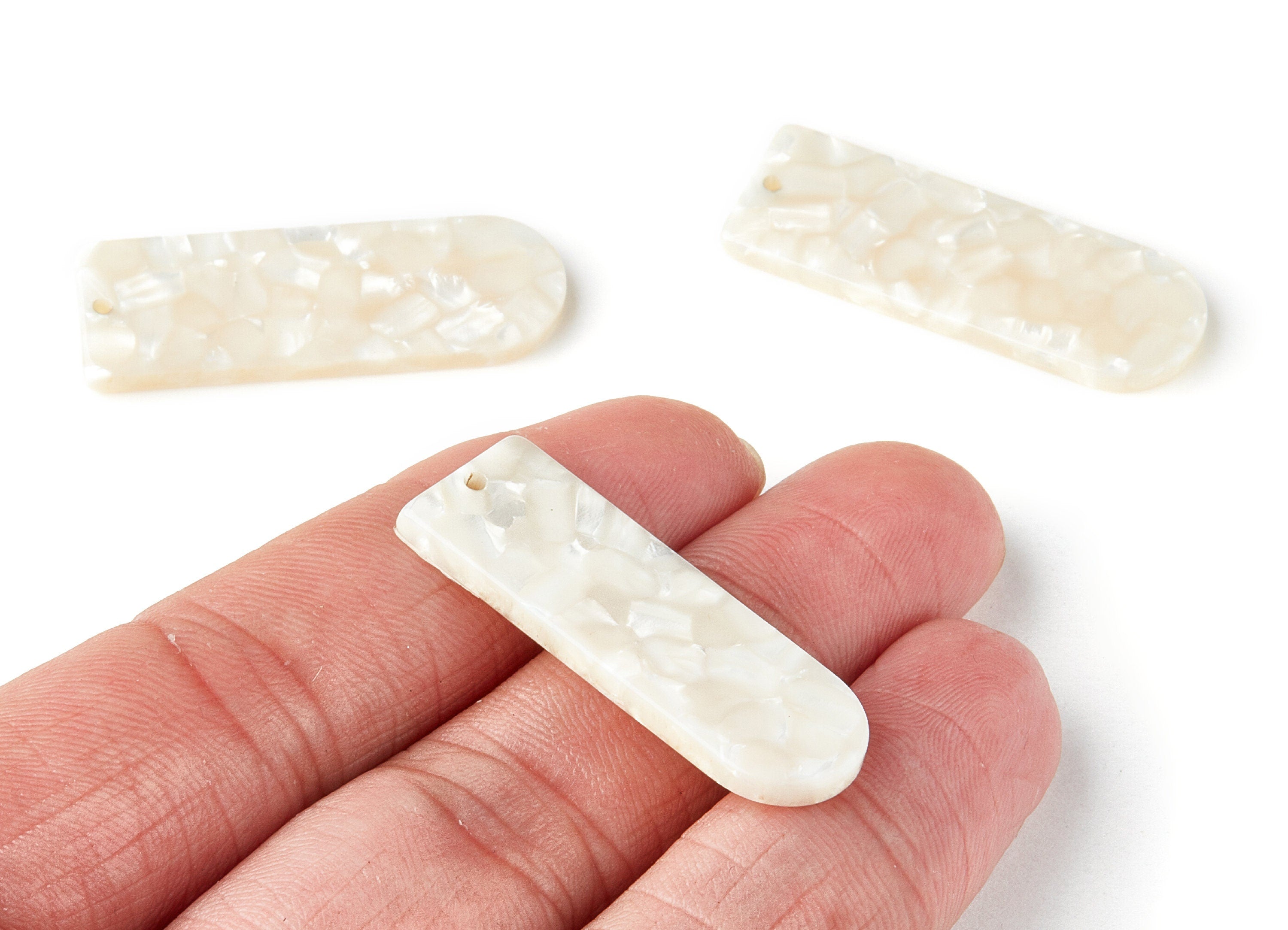 Acetate D Earring Charms - D Shaped Pendant - Earring Findings - Jewelry Supplies - Color Code: A33 - 36.7x12.8x2.9mm - AC1365G - DOMEDBAZAAR