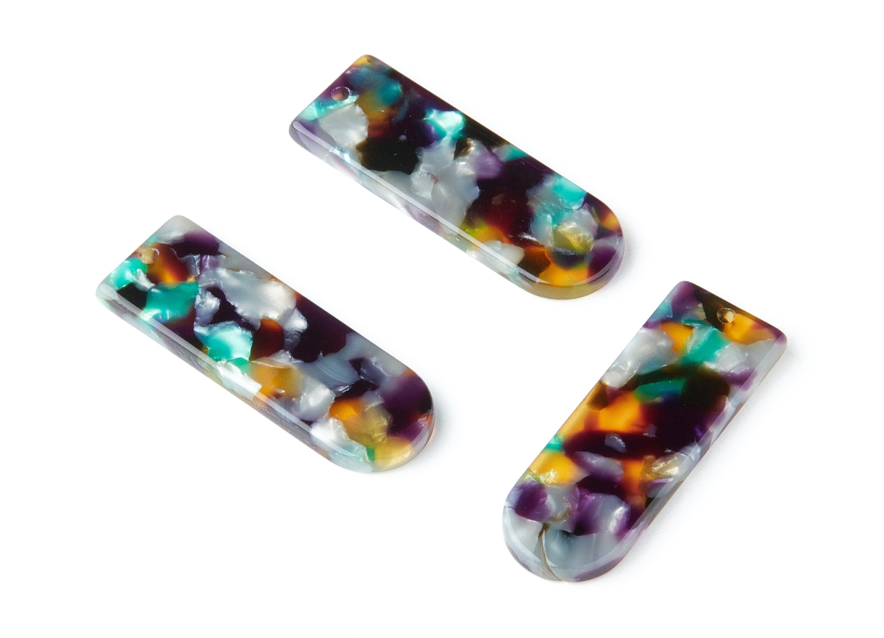 Acetate D Earring Charms - D Shaped Pendant - Earring Findings - Jewelry Supplies - Color Code: A50 - 36.7x12.8x2.9mm - AC1365T - DOMEDBAZAAR