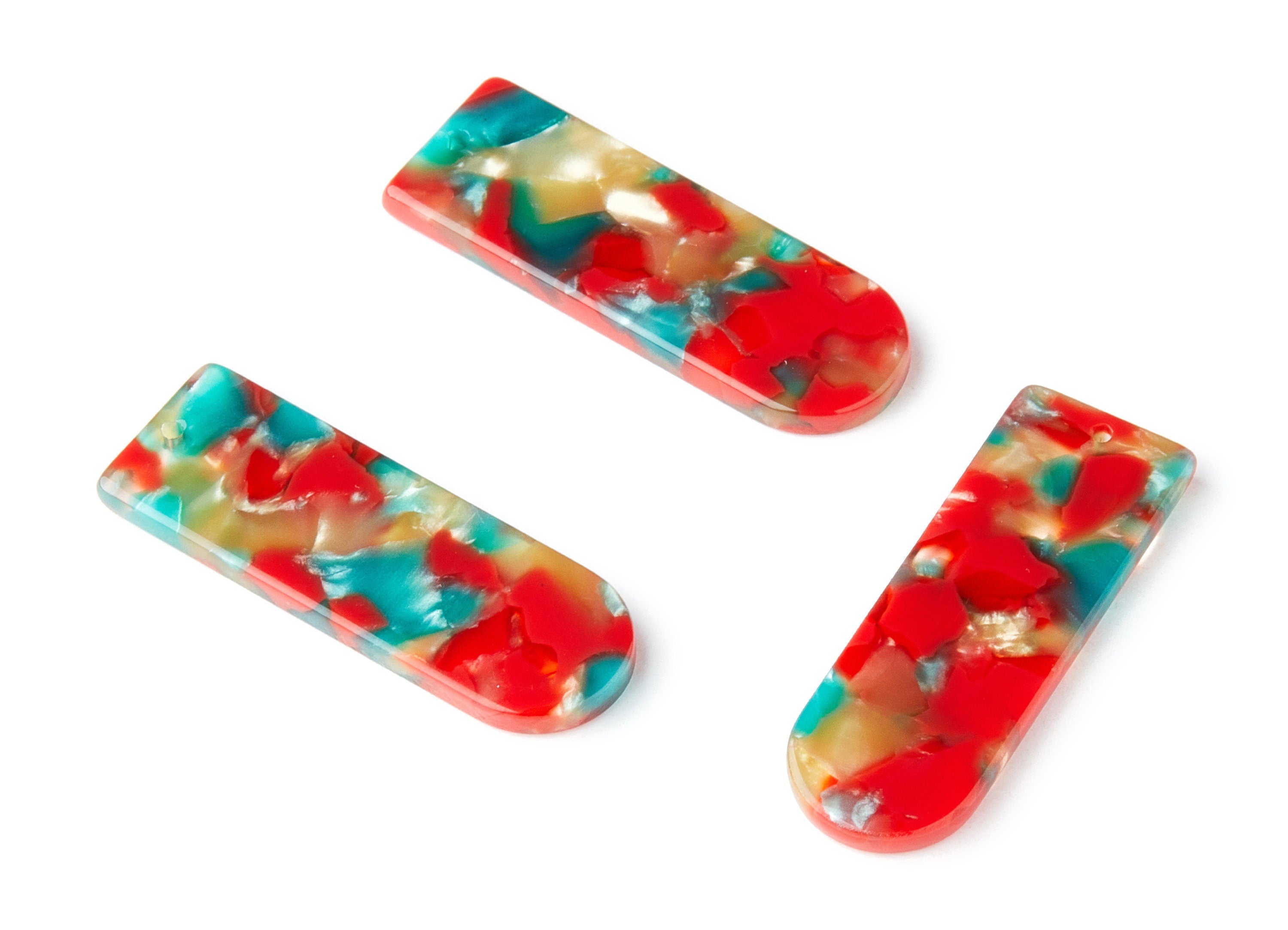 Acetate D Earring Charms - D Shaped Pendant - Earring Findings - Jewelry Supplies - Color Code: A46 - 36.7x12.8x2.9mm - AC1365U - DOMEDBAZAAR
