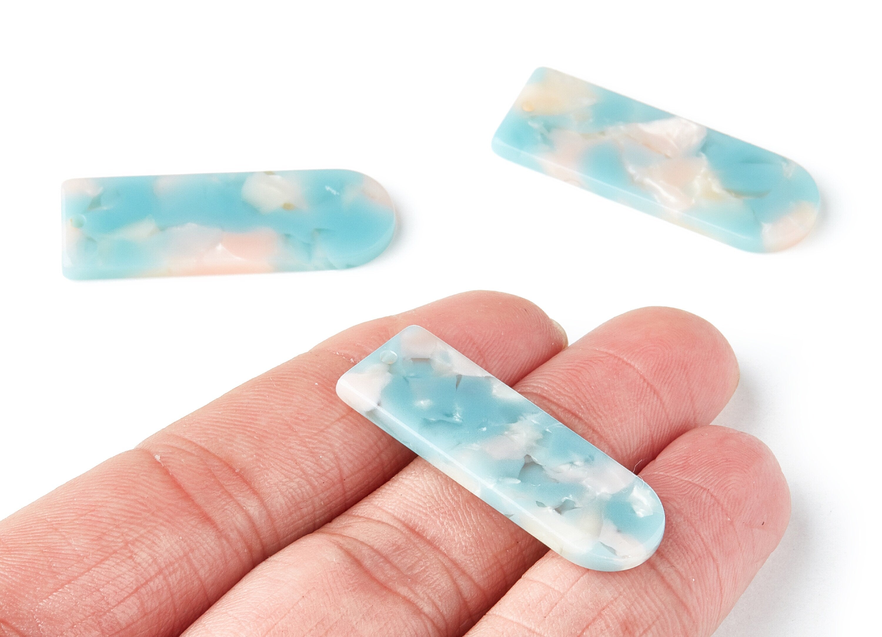 Acetate D Earring Charms - D Shaped Pendant - Earring Findings - Jewelry Supplies - Color Code: A36 - 36.7x12.8x2.9mm - AC1365J - DOMEDBAZAAR