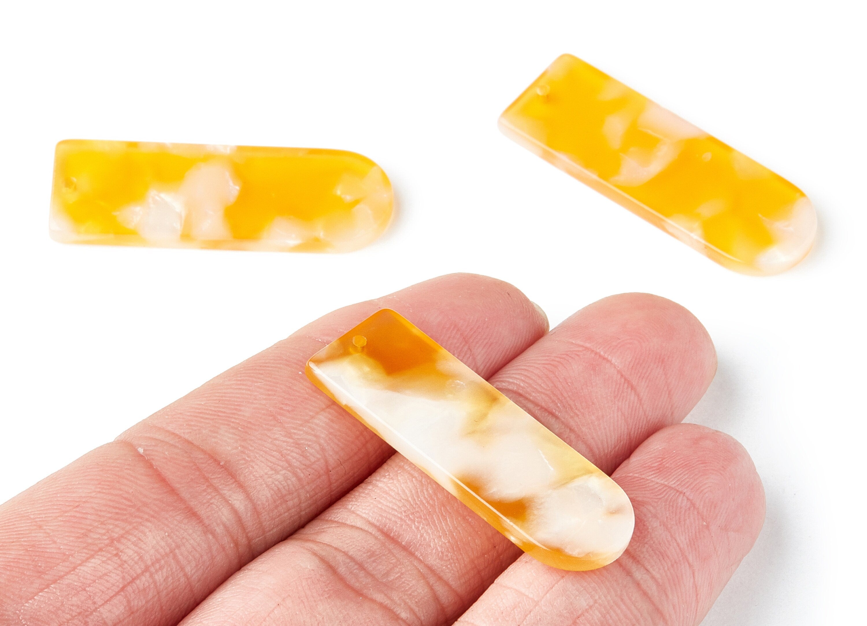 Acetate D Earring Charms - D Shaped Pendant - Earring Findings - Jewelry Supplies - Color Code: A43 - 36.7x12.8x2.9mm - AC1365H - DOMEDBAZAAR