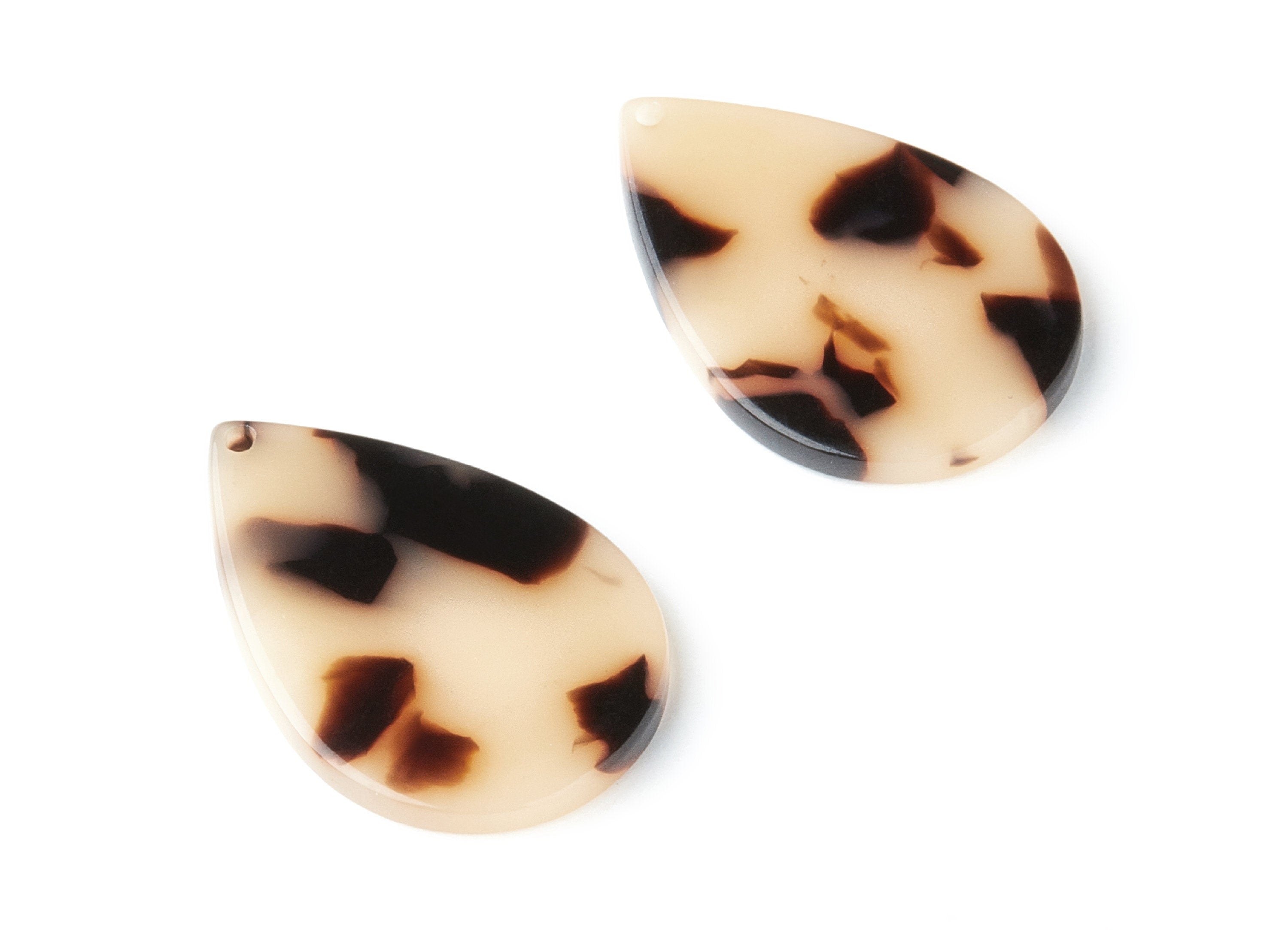 Acetate Drop Charms - Blonde Tortoise Shell Earrings - Drop Pendant  - Color Code:A369 - 30.5x21x2.6mm - AC1127-A369 - DOMEDBAZAAR