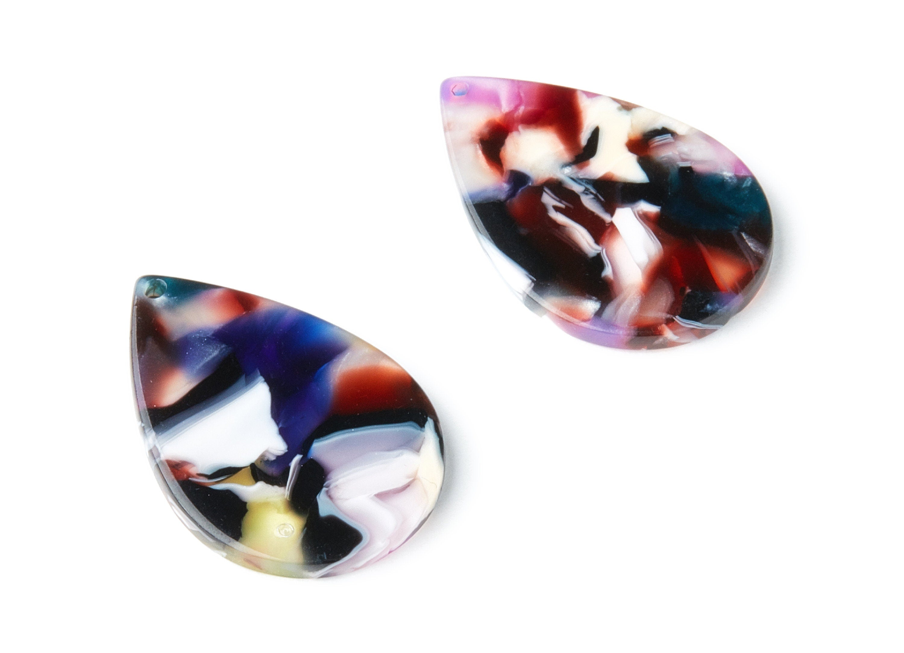 Acetate Drop Charms - Drop Pendant - Earring Findings - Jewelry Supplies - Color Code:A11 - 30.5x21x2.6mm - AC1127V - DOMEDBAZAAR