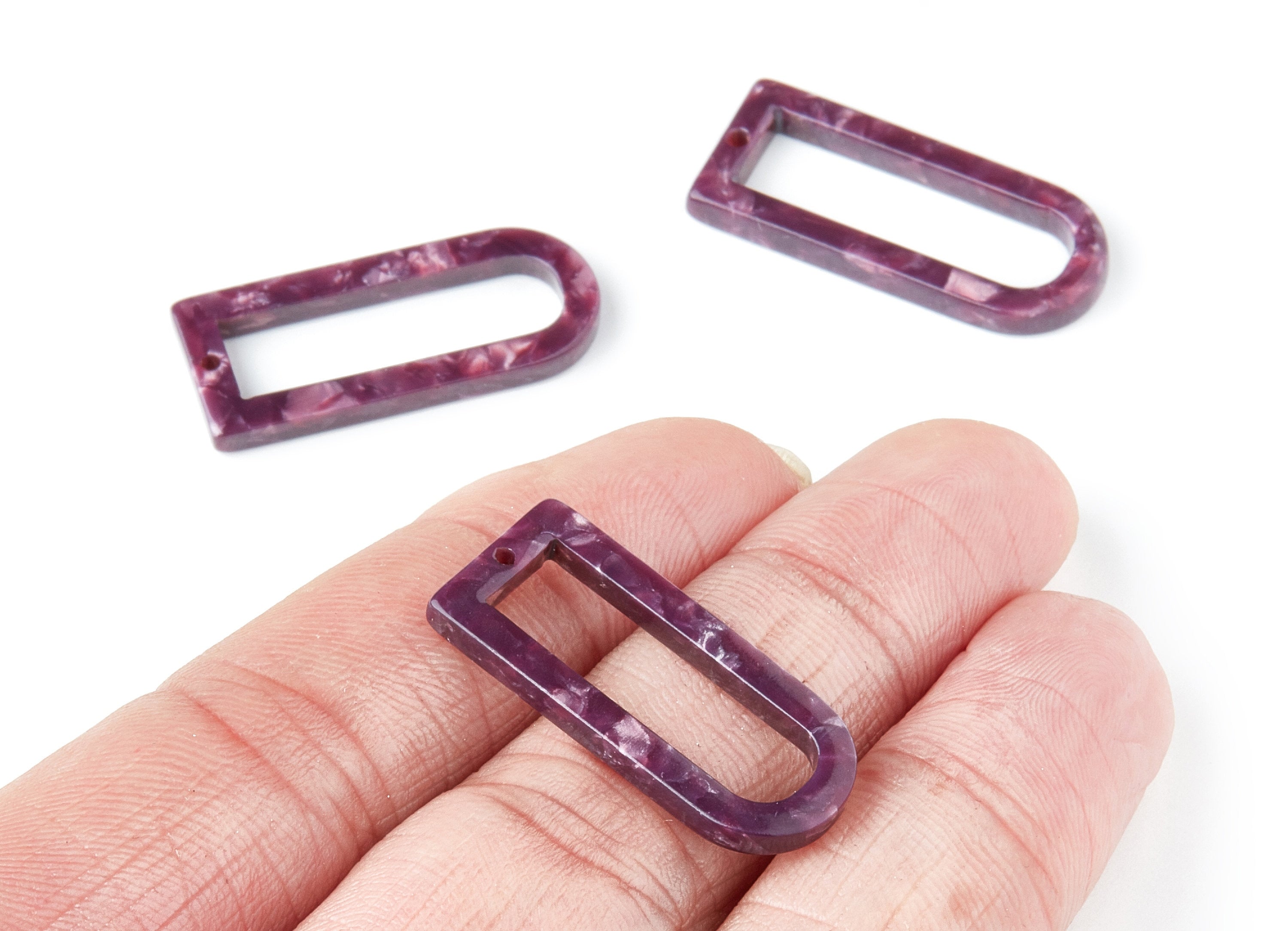 Acetate D Earring Charms - D Shaped Pendant - Earring Findings - Jewelry Supplies - Color Code: A41 - 29.68x12.7x2.7mm - AC1364B - DOMEDBAZAAR