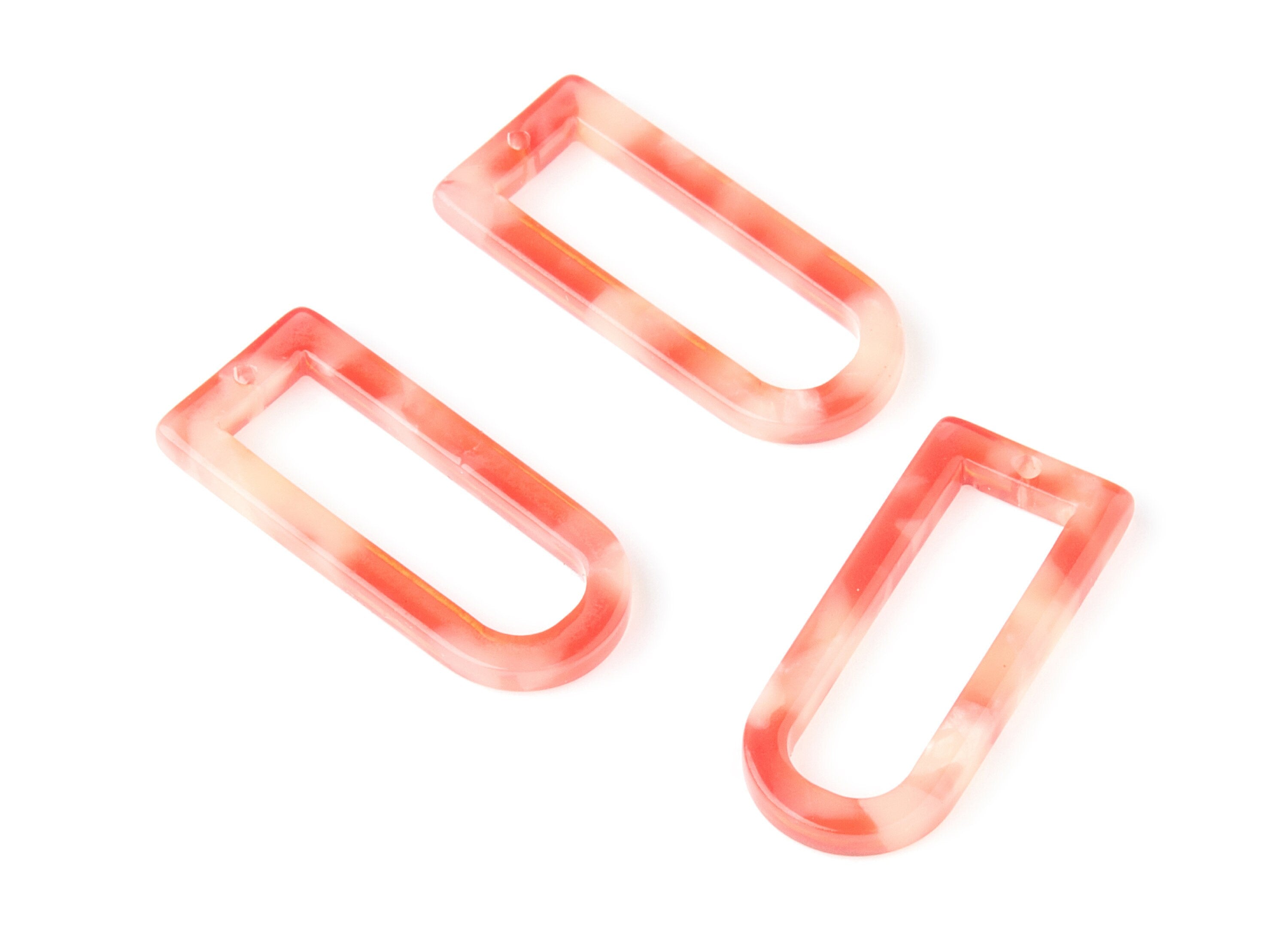 Acetate D Earring Charms - D Shaped Pendant - Earring Finding - Jewelry Supplies - Color Code: A34 - 29.68x12.7x2.7mm - AC1364C - DOMEDBAZAAR