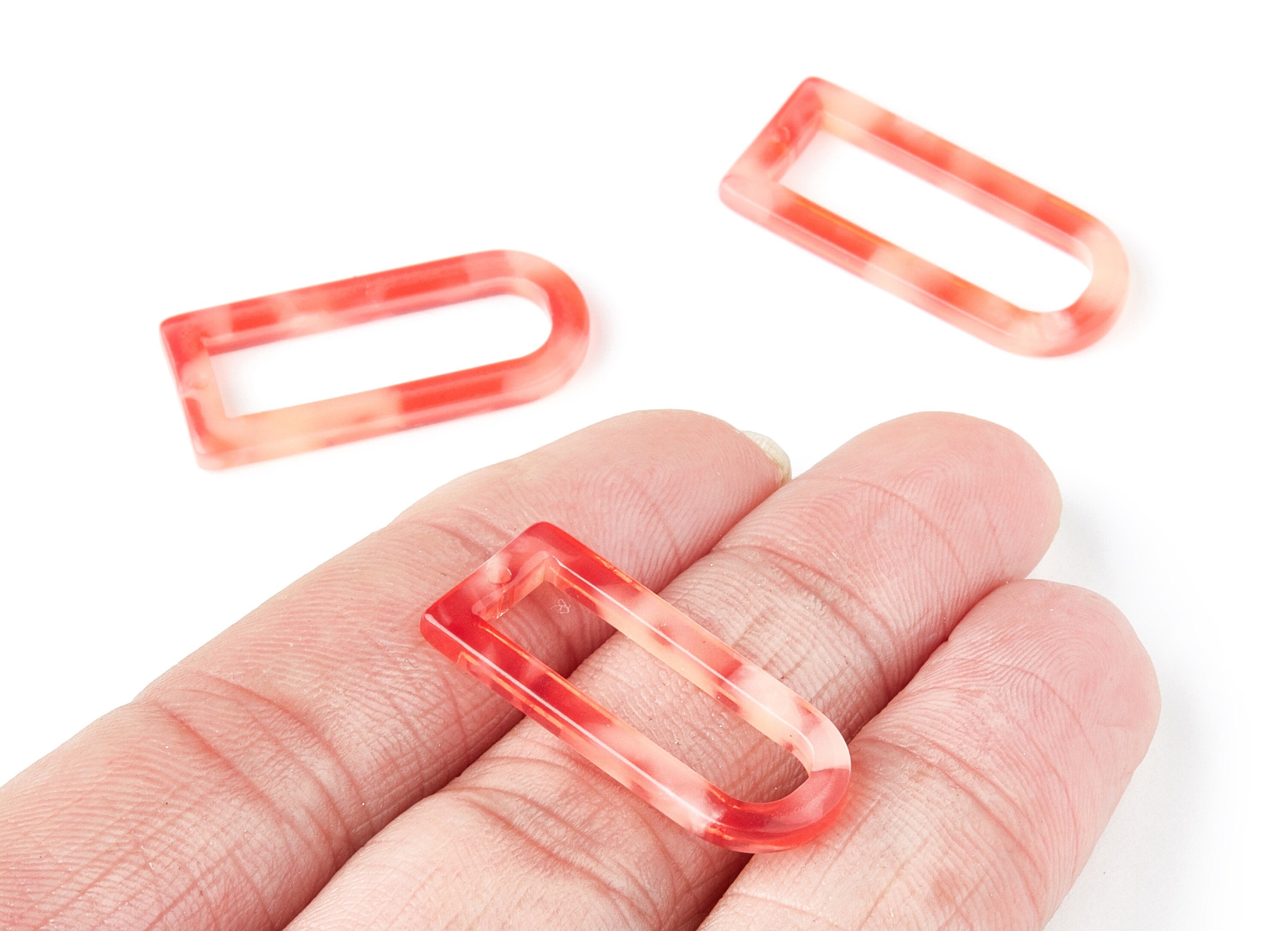 Acetate D Earring Charms - D Shaped Pendant - Earring Finding - Jewelry Supplies - Color Code: A34 - 29.68x12.7x2.7mm - AC1364C - DOMEDBAZAAR