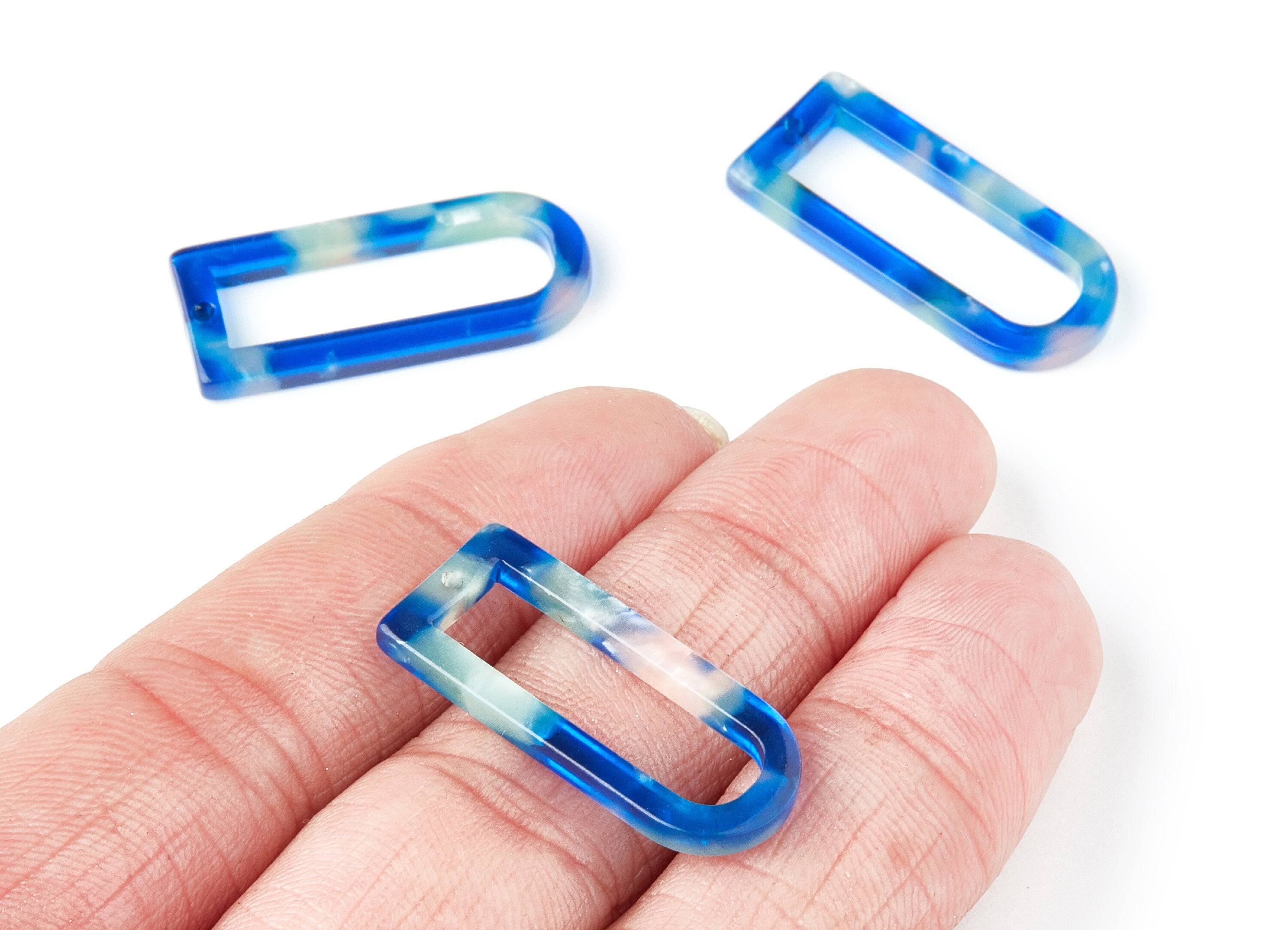 Acetate D Earring Charms - Acrylic D Pendant - Earring Finding - Jewelry Supplies - Color Code: A37 - 29.68x12.7x2.7mm - AC1364D - DOMEDBAZAAR