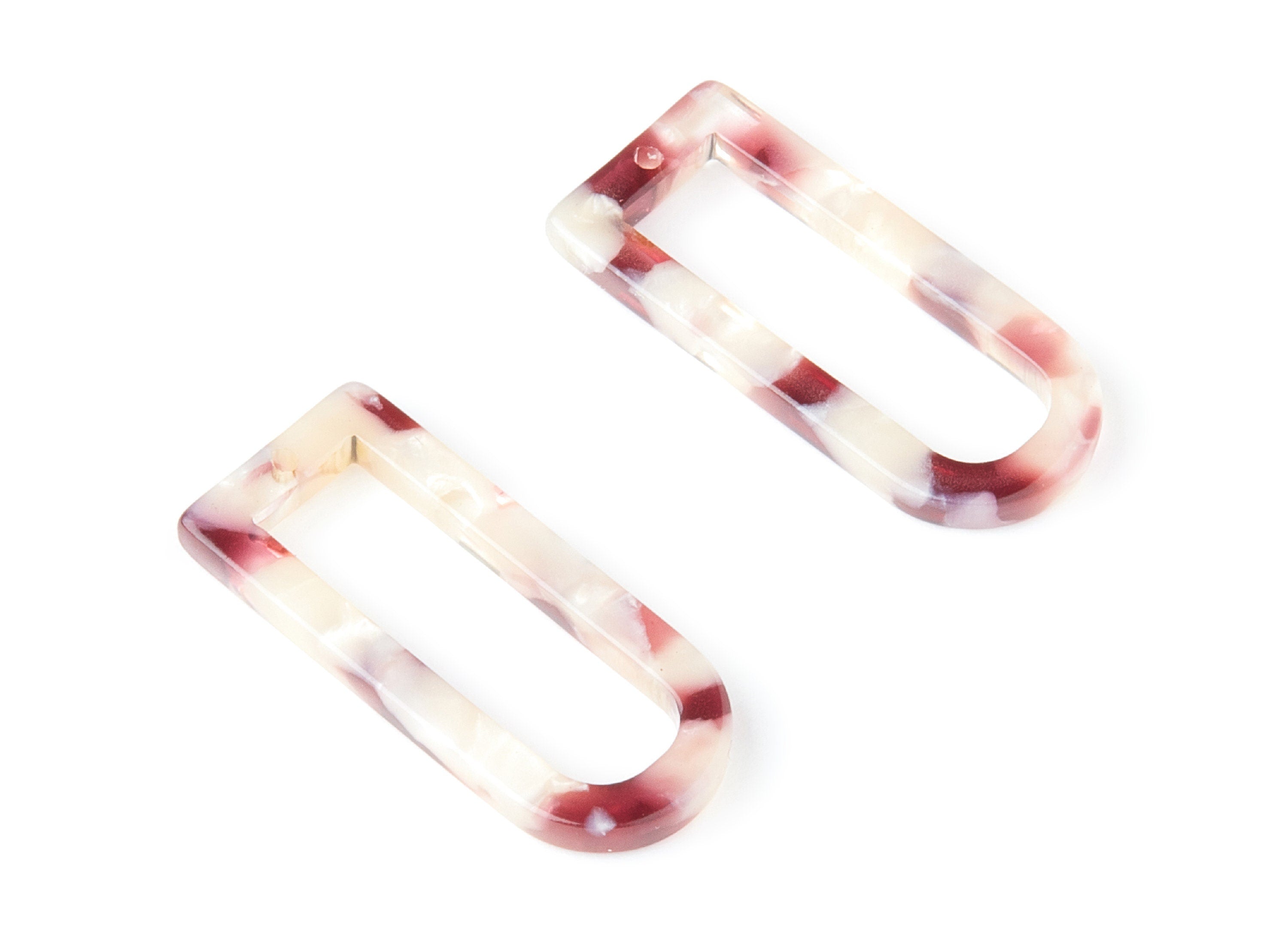Acetate D Earring Charms - D Shaped Pendant - Earring Finding - Jewelry Supplies - Color Code: A42 - 29.68x12.7x2.7mm - AC1364J - DOMEDBAZAAR