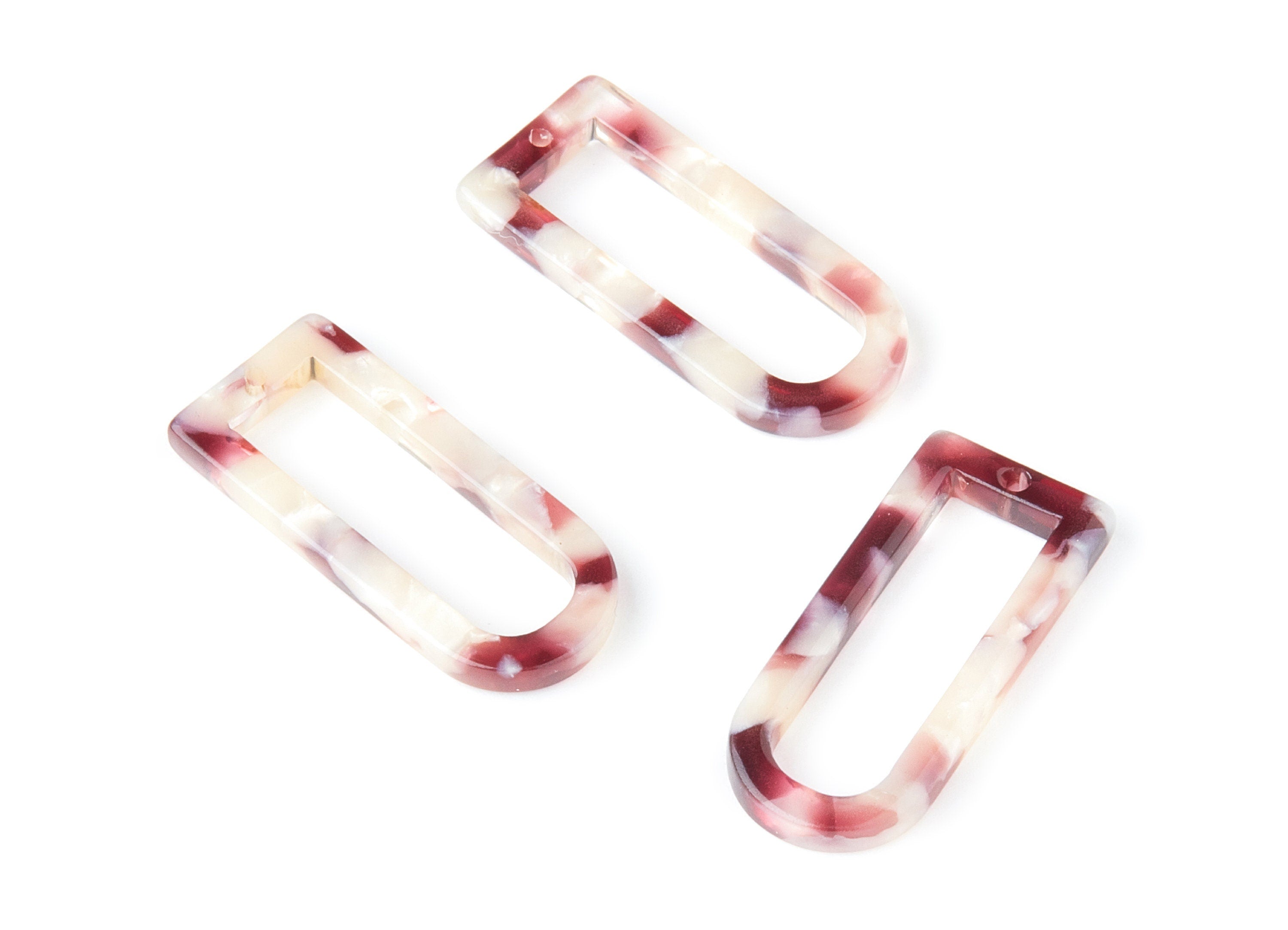 Acetate D Earring Charms - D Shaped Pendant - Earring Finding - Jewelry Supplies - Color Code: A42 - 29.68x12.7x2.7mm - AC1364J - DOMEDBAZAAR