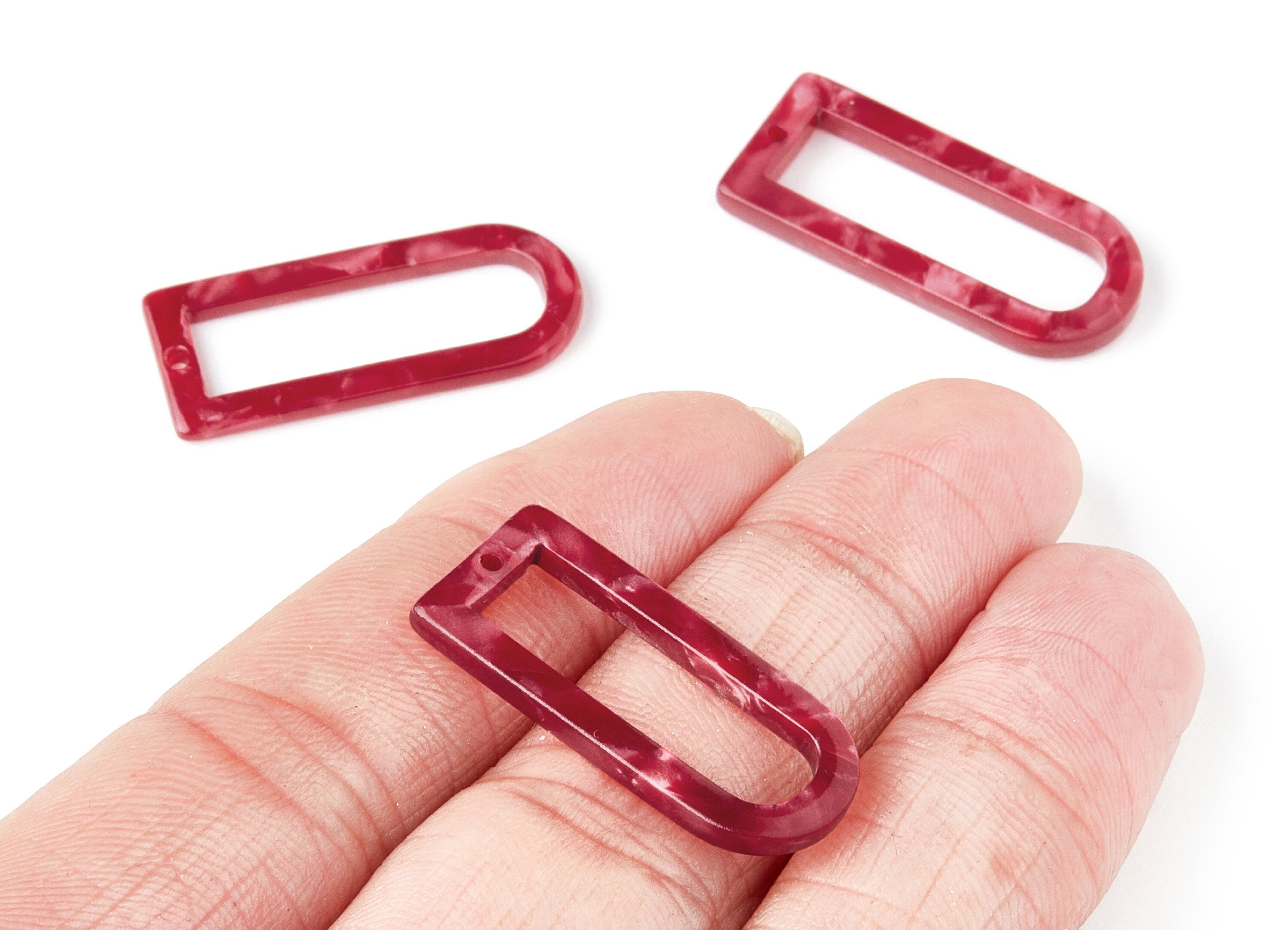 Acetate D Earring Charms - D Shaped Pendant - Earring Finding - Jewelry Supplies - Color Code: A47 - 29.68x12.7x2.7mm - AC1364M - DOMEDBAZAAR