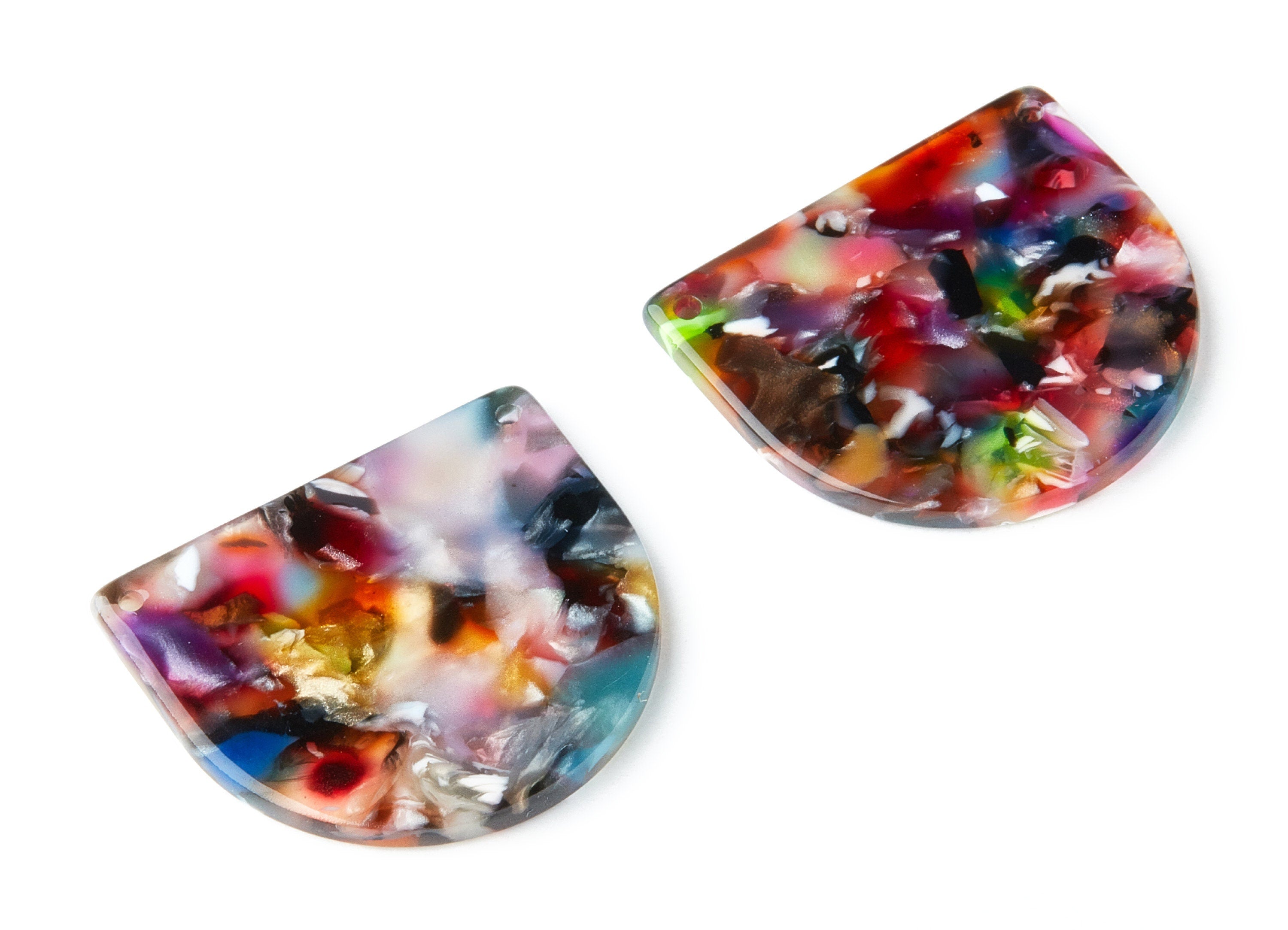 Acetate D Charms - D Earrings and Pendant - Earring Findings - Jewelry Supplies - 2 Holes - Color Code: A57 - 29.5x34.3x2.48mm - AC1635-A57 - DOMEDBAZAAR