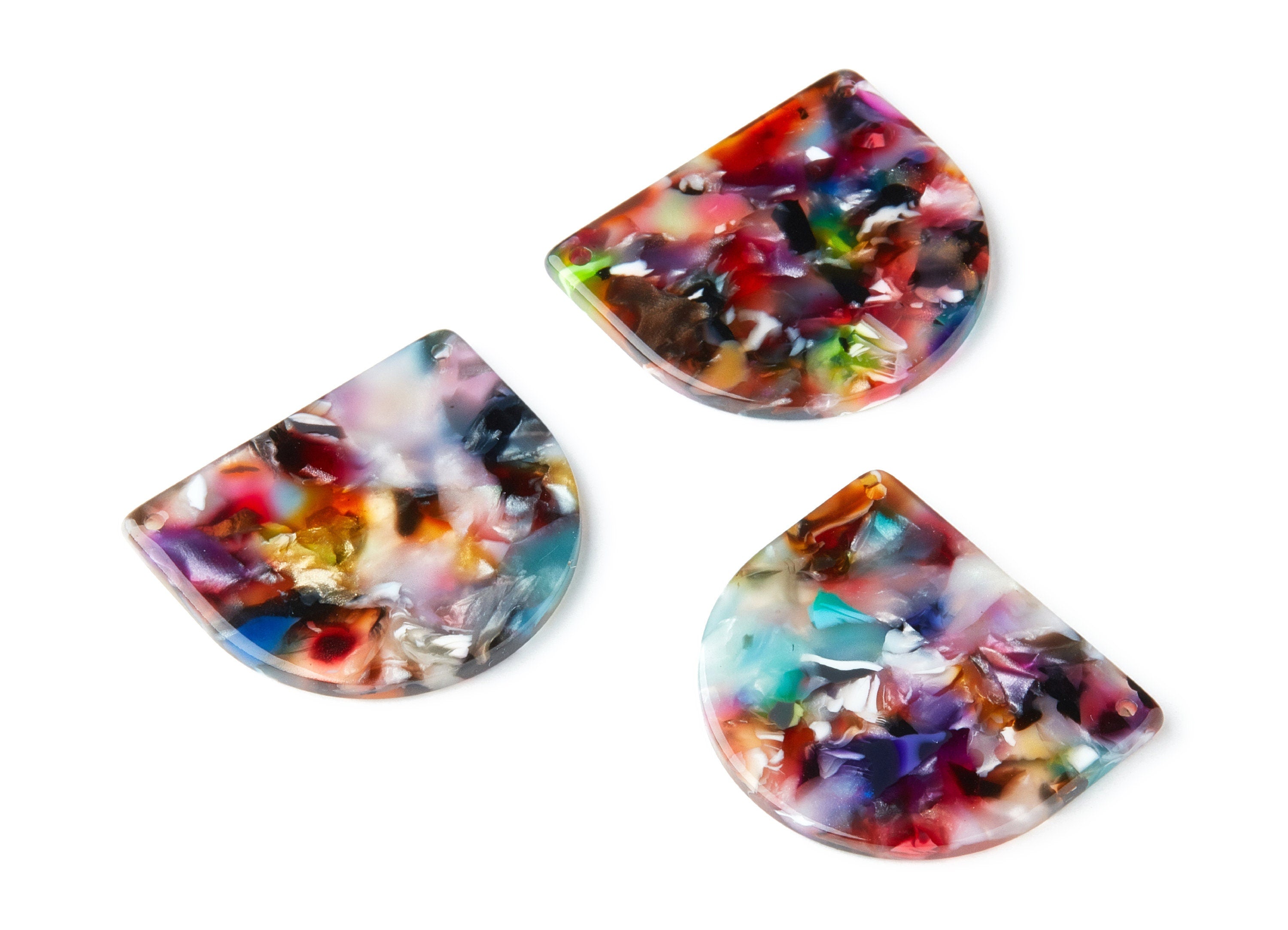 Acetate D Charms - D Earrings and Pendant - Earring Findings - Jewelry Supplies - 2 Holes - Color Code: A57 - 29.5x34.3x2.48mm - AC1635-A57 - DOMEDBAZAAR