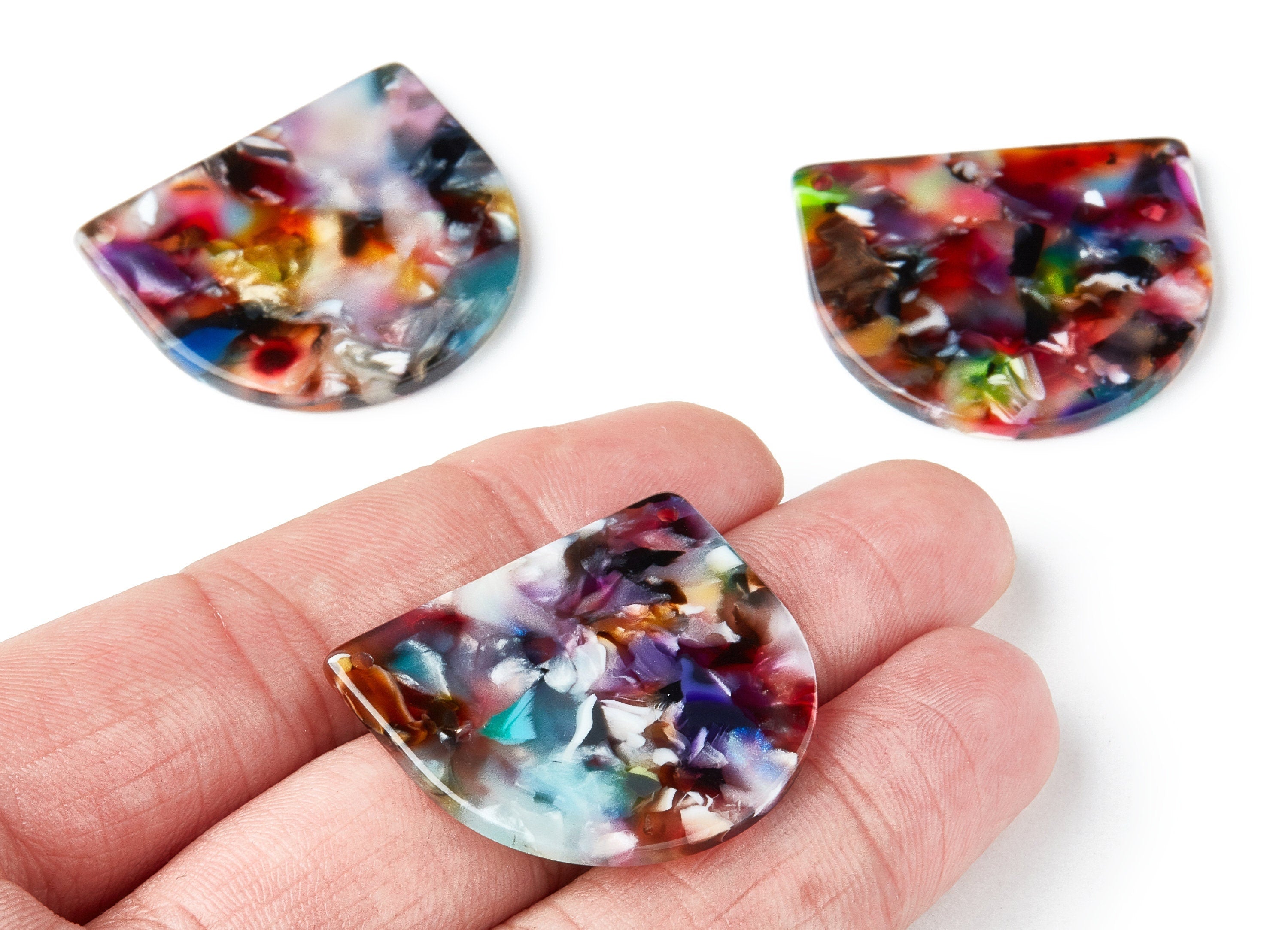 Acetate D Charms - D Earrings and Pendant - Earring Findings - Jewelry Supplies - 2 Holes - Color Code: A57 - 29.5x34.3x2.48mm - AC1635-A57 - DOMEDBAZAAR