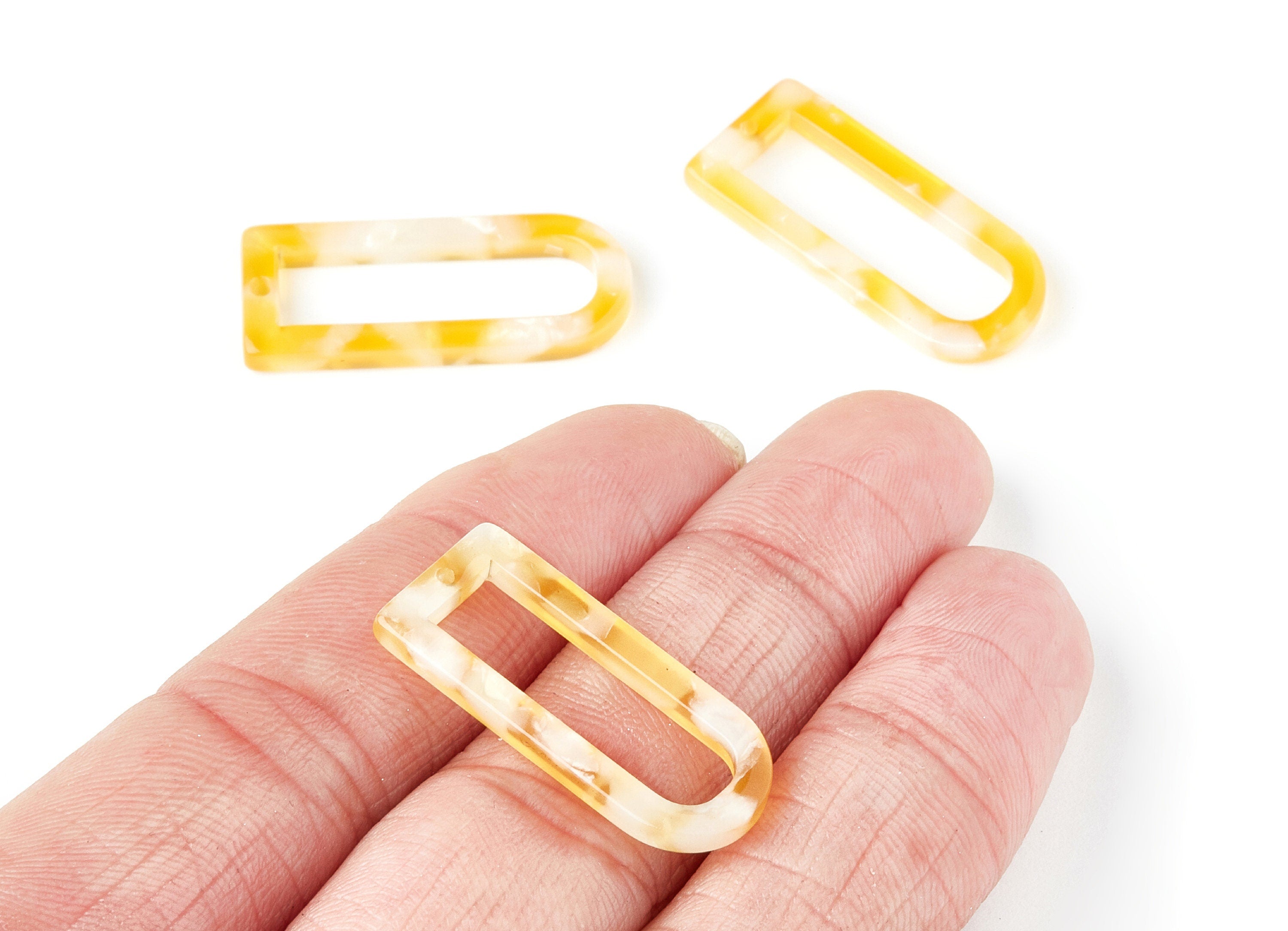 Acetate D Earring Charms - D Shaped Pendant - Earring Finding - Jewelry Supplies - Color Code: A43 - 29.68x12.7x2.7mm - AC1364N - DOMEDBAZAAR
